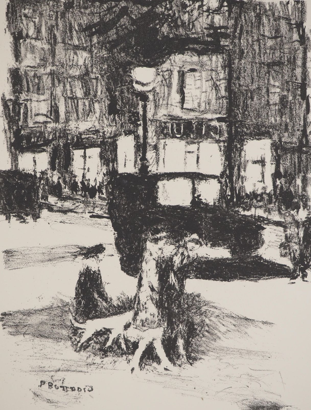 Pierre Bonnardon The Street Of Paris   Original Lithograph 1927 photo vinterior