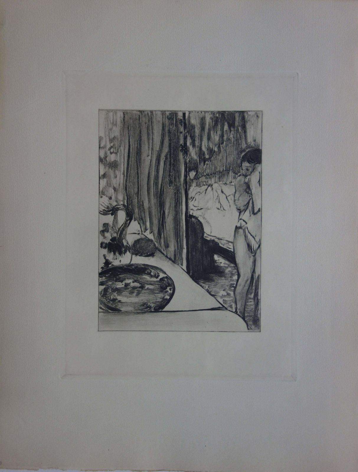 (After) Edgar Degaswhorehouse Scene : The Toilet   Etching1935 photo furniture