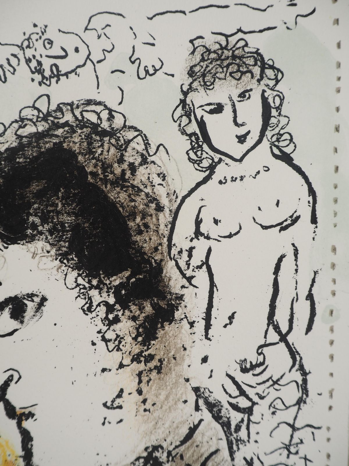 Marc Chagallviolin Player With A Rooster   Original Lithograph (Mourlot #1000)1982 photo vinterior
