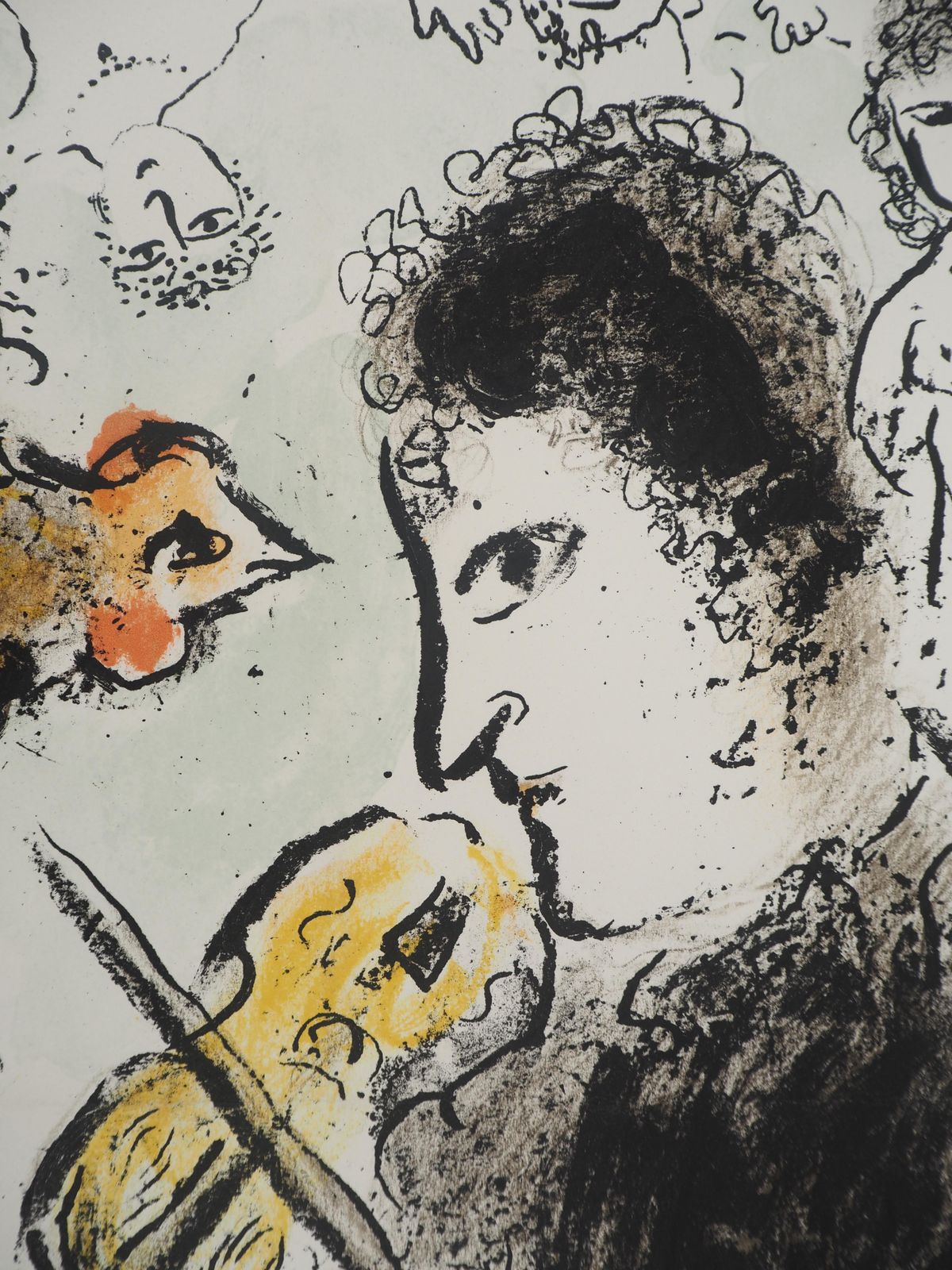 Marc Chagallviolin Player With A Rooster   Original Lithograph (Mourlot #1000)1982 photo buy