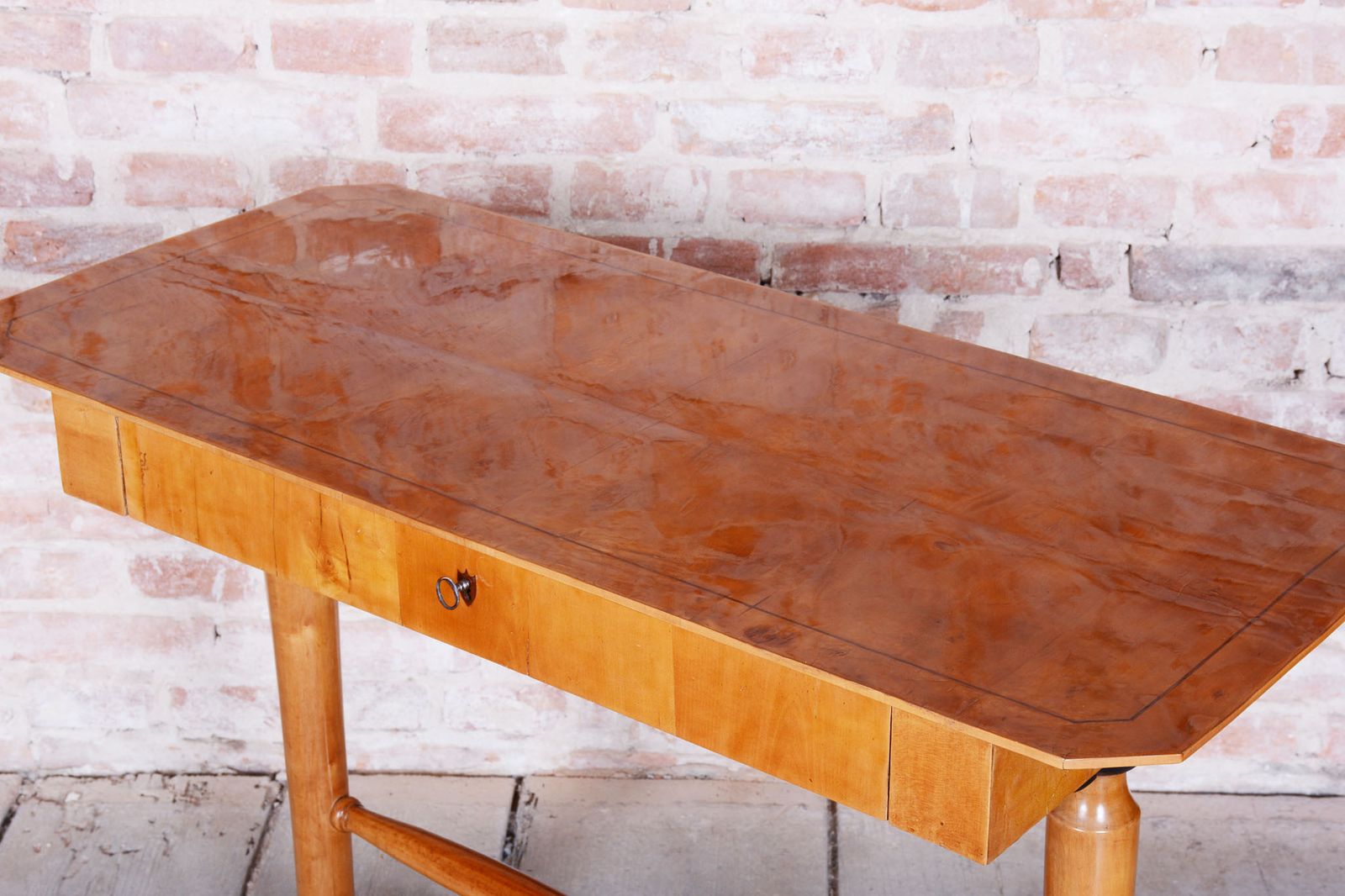 Restored Biedermeier Writing Desk, Spruce, Maple Veneer, Austria, 1830s photo Furniture