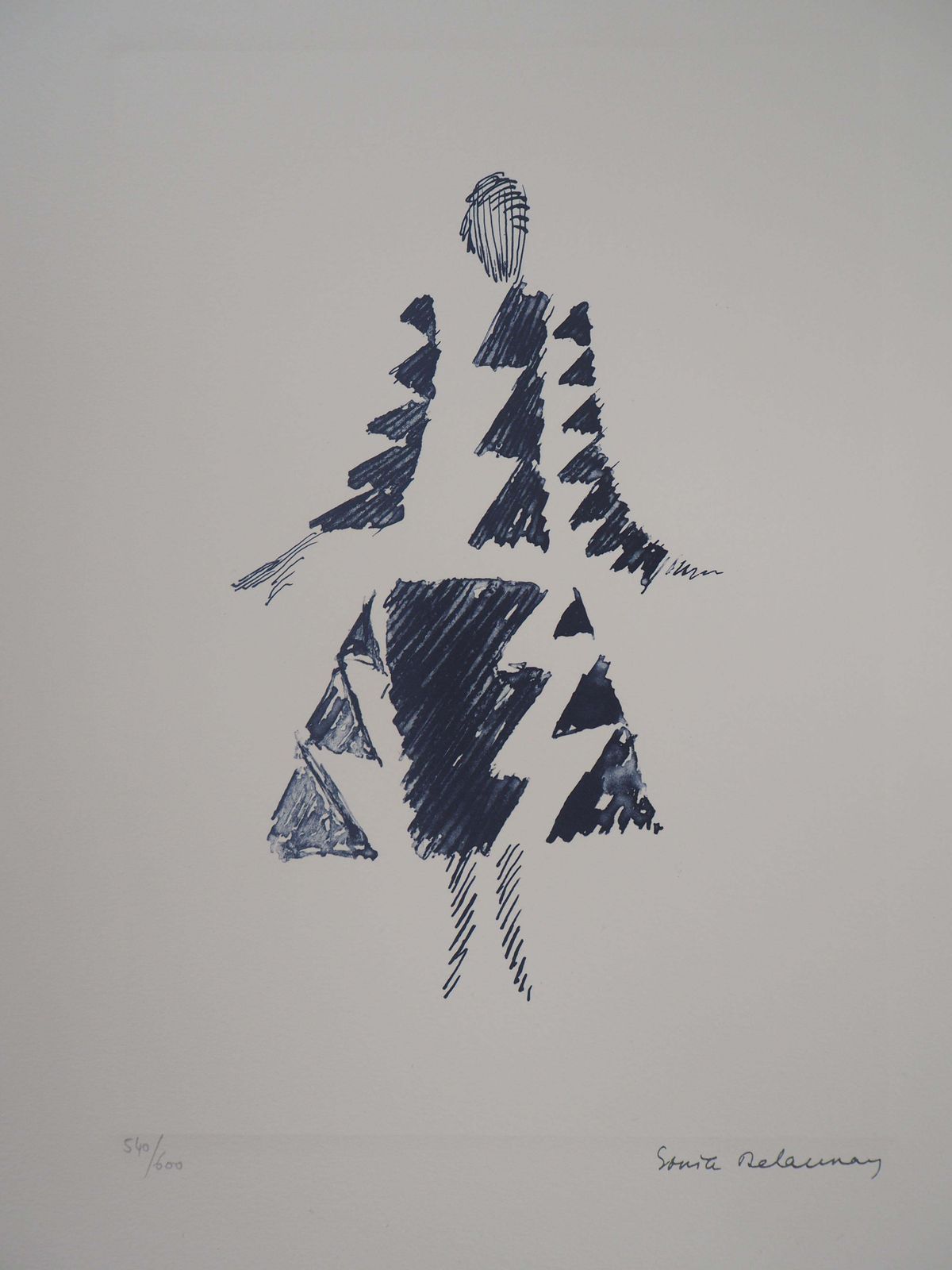 Sonia Delaunayrhythms Triangles Dress   1926   Lithograph (Artcurial Edition) photo Art