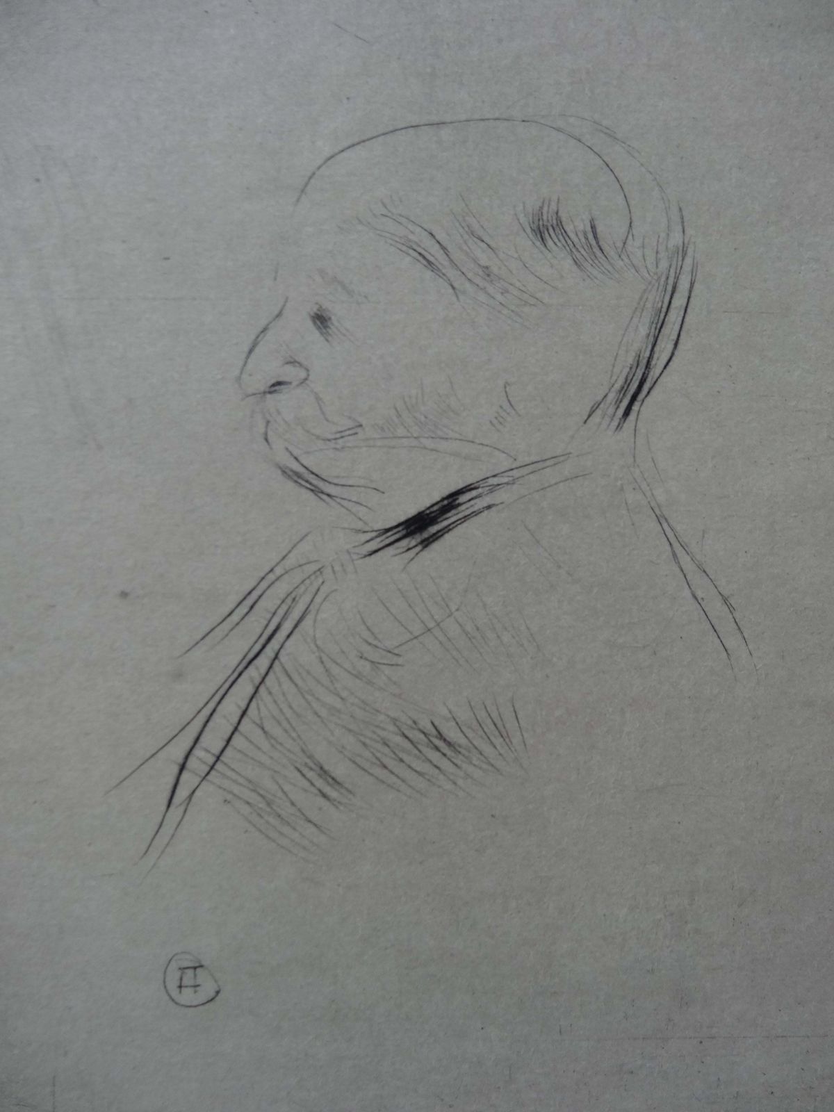 Henri De Toulouse Lautrecportrait Of M. X (Anonymous Man)   Original Etching   1927 photo furniture