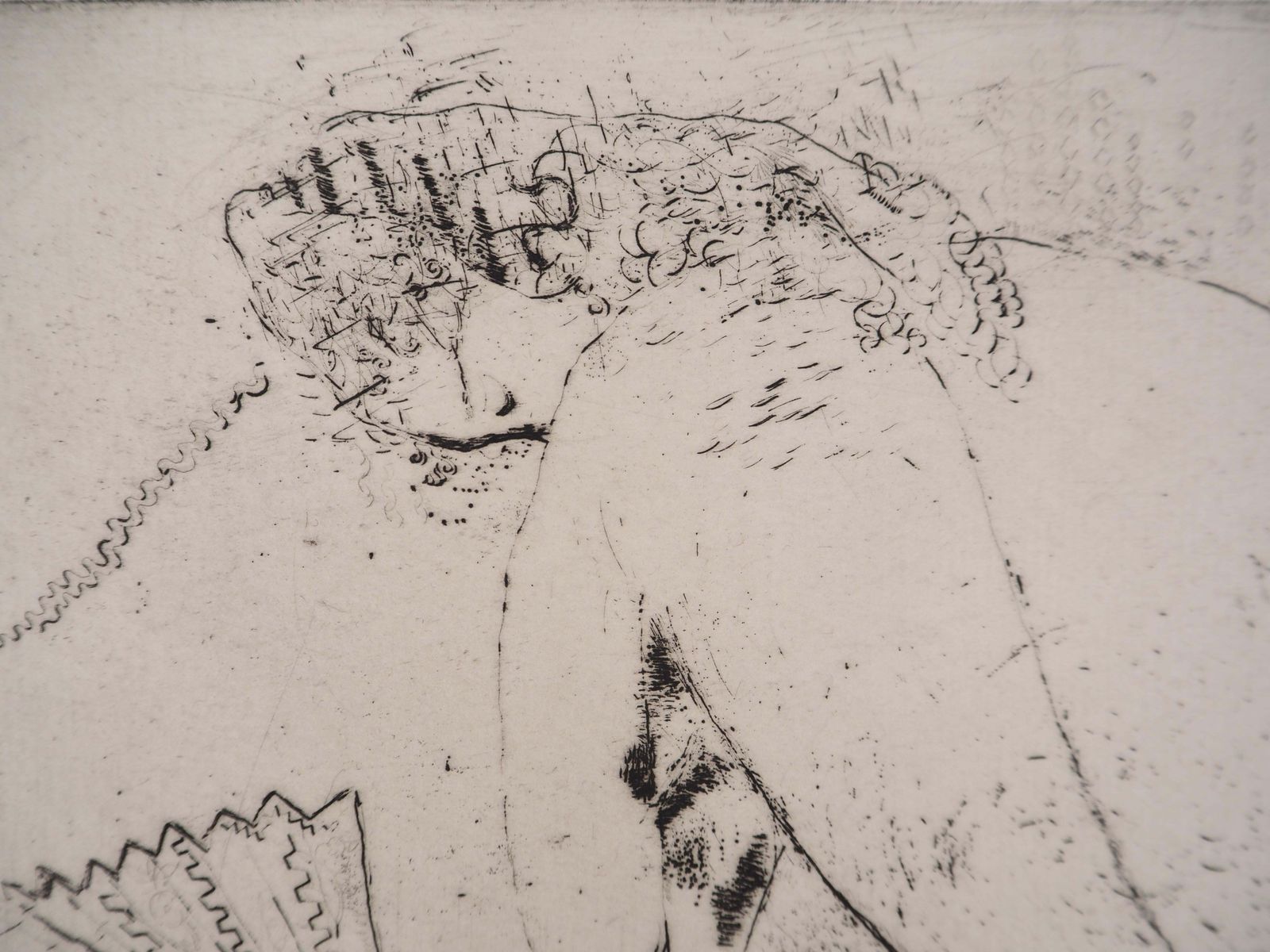 Marc Chagalltall Nude With A Fan   Original Etching (Kornfeld #39), 19241924 photo 1020.0