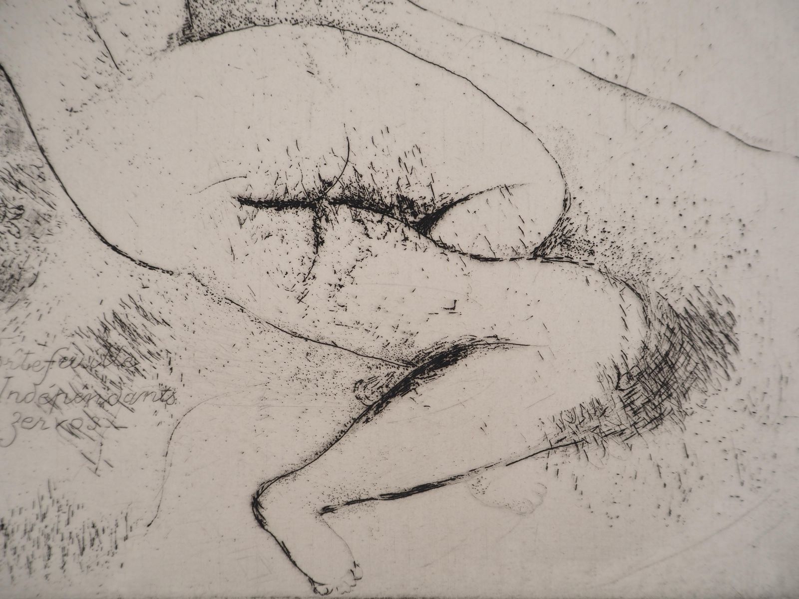 Marc Chagalltall Nude With A Fan   Original Etching (Kornfeld #39), 19241924 photo vintage