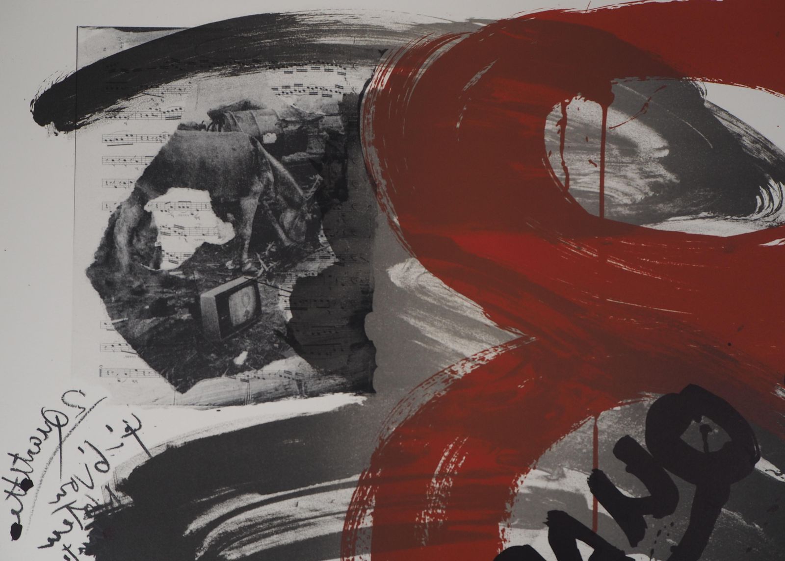 Wolf Vostellthe Scream,  The Quartet   Original Handsigned Lithograph   Ltd 85 Cop (Fluxus)1990 photo buy