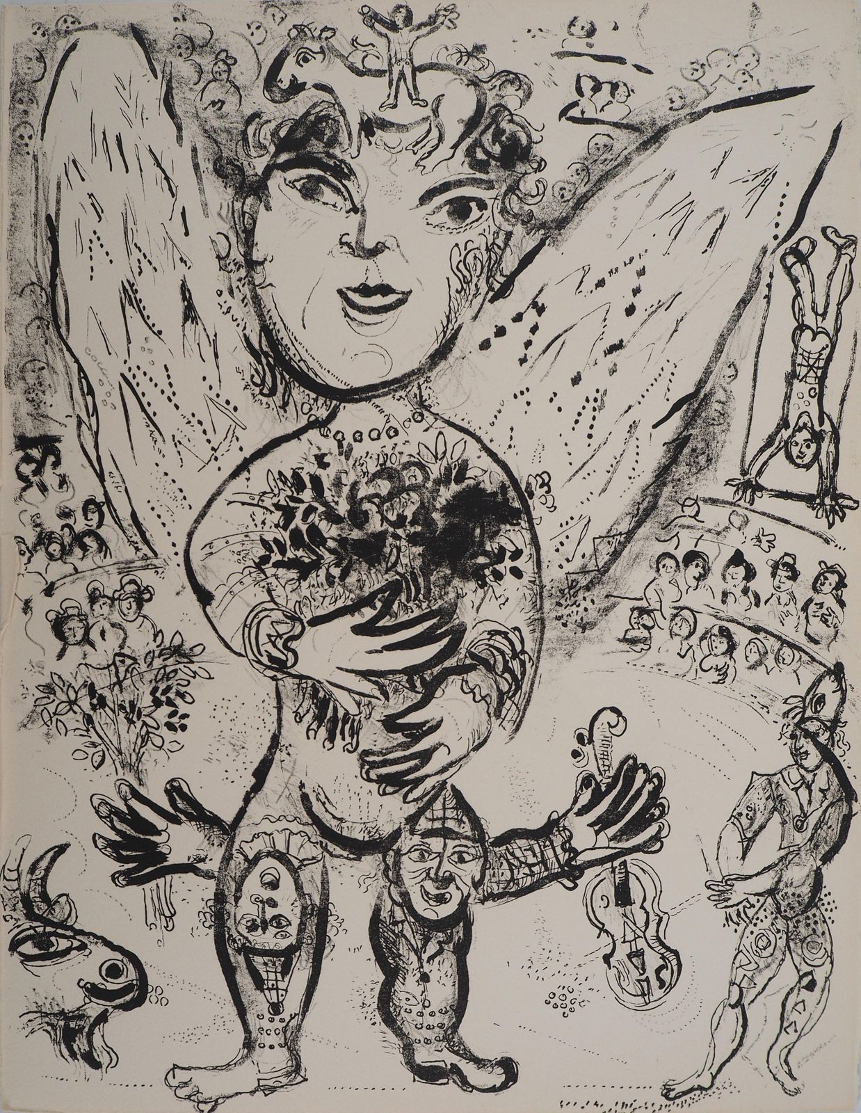 Marc Chagallthe Circus : The Spirit Of The Circus   Original Lithograph (Mourlot #509)1967