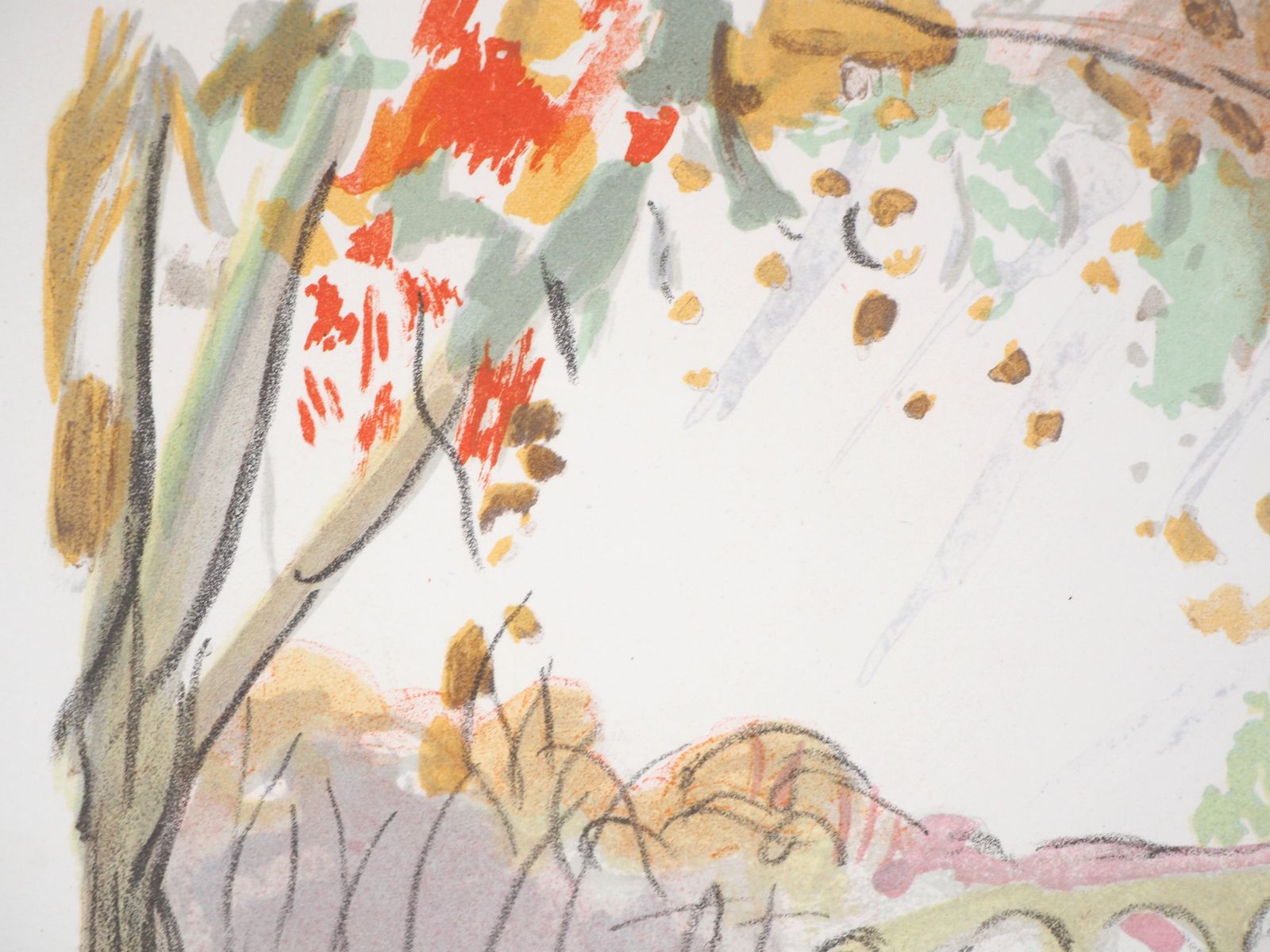 Charles Camoinfall In Paris : Near Seine River   Original Lithograph   Signed1946 photo Art