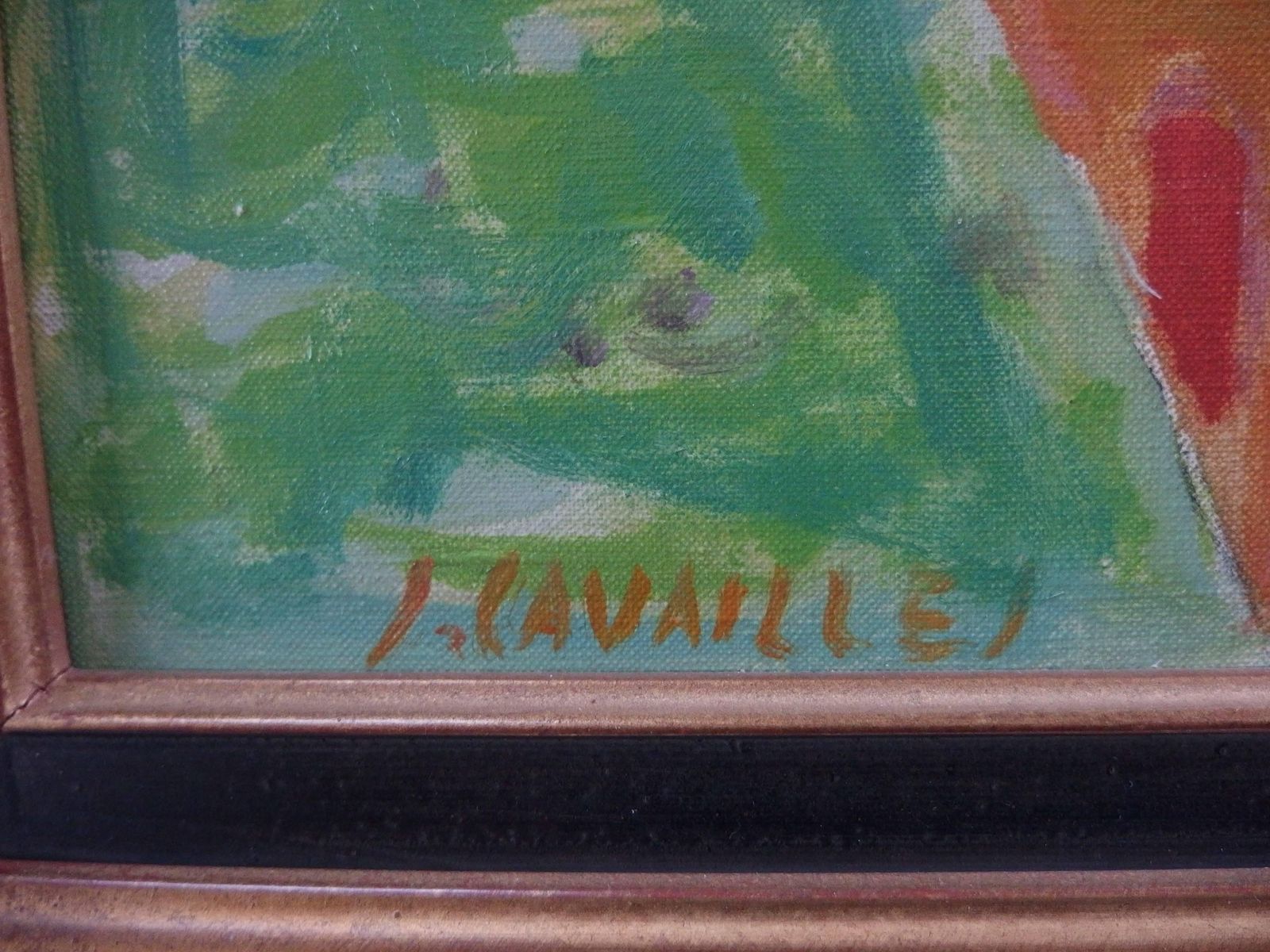 Jules Cavaillesrailway : The Signal   Original Oil On Canvas   Signed photo furniture