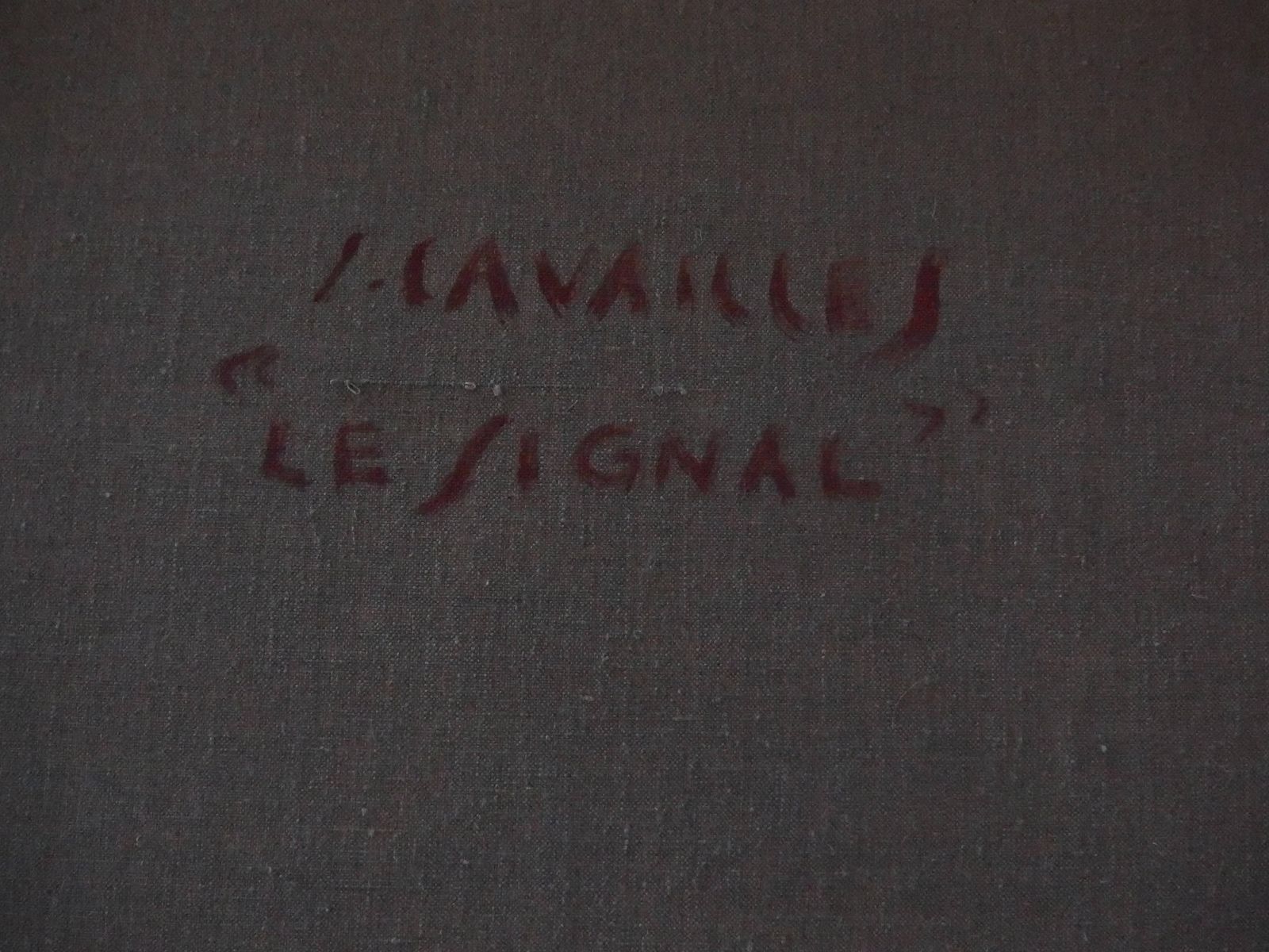 Jules Cavaillesrailway : The Signal   Original Oil On Canvas   Signed photo vintage