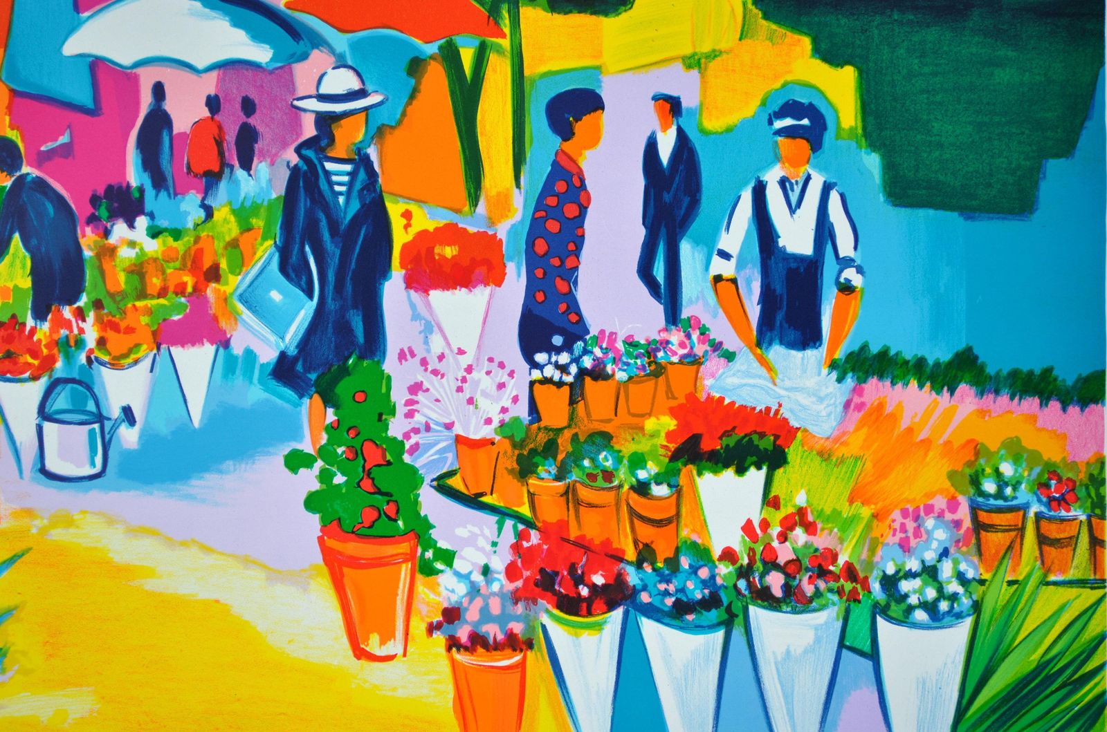 Jean Claude Picotfrench Riviera : Provençal Market   Original Lithograph, Handsigned & Ltd /2501982 photo for sale