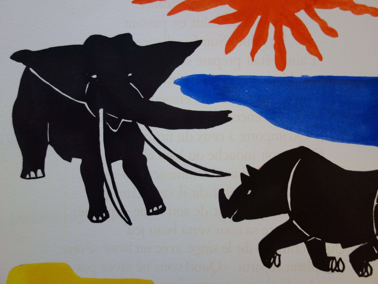Alexander Calderelephant And Rhinoceros   Original Handsigned Lithograph   19661966 photo Art