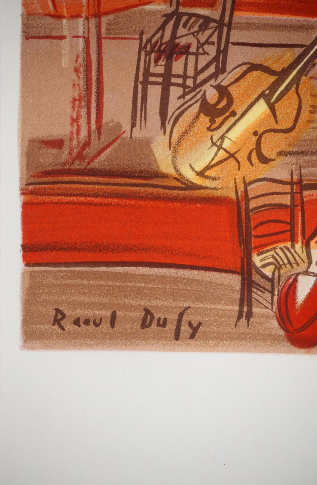 Raoul Dufyorchestra : Intermission   Lithograph (Mourlot) photo furniture