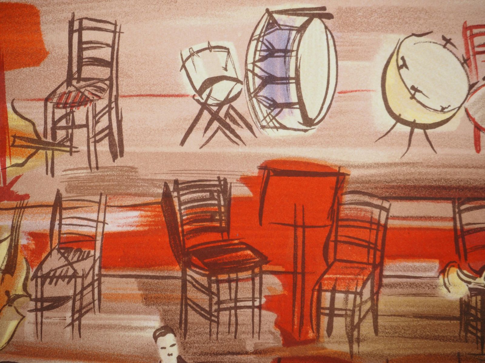 Raoul Dufyorchestra : Intermission   Lithograph (Mourlot) photo vinterior