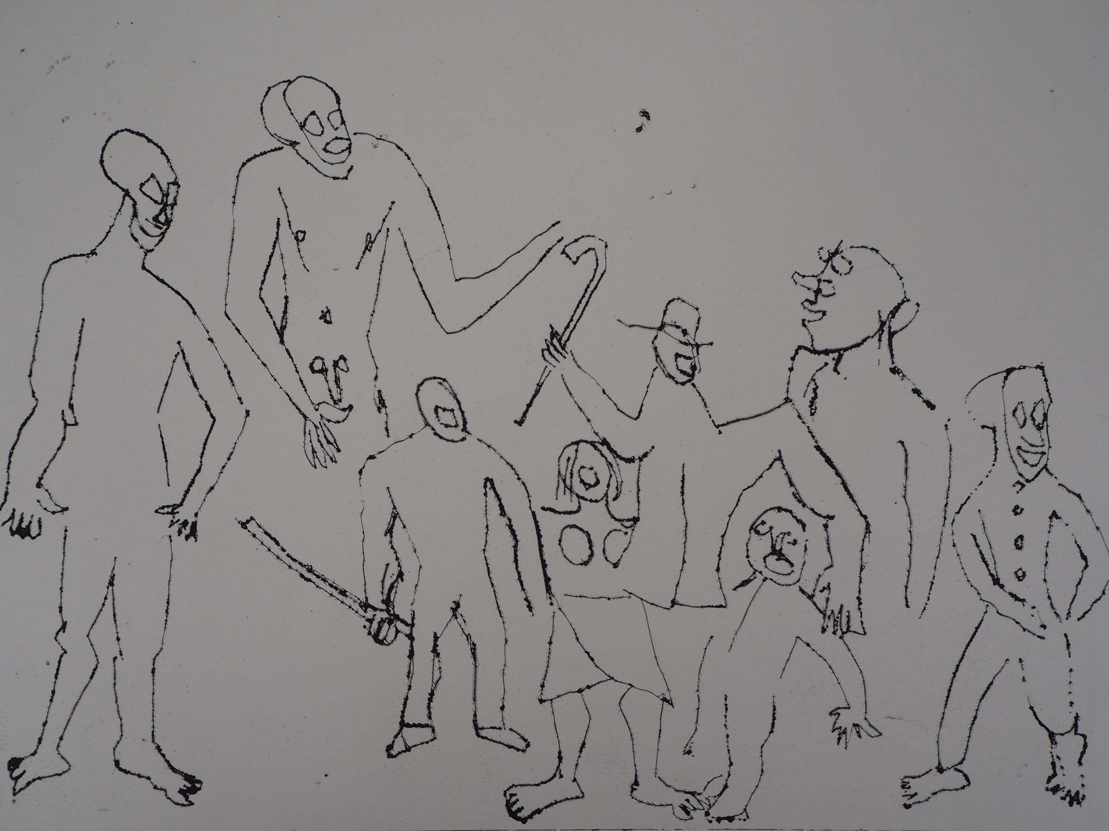 Alexander Caldersanta Claus : Figures With Canes   Original Handsigned Etching1974 photo for sale