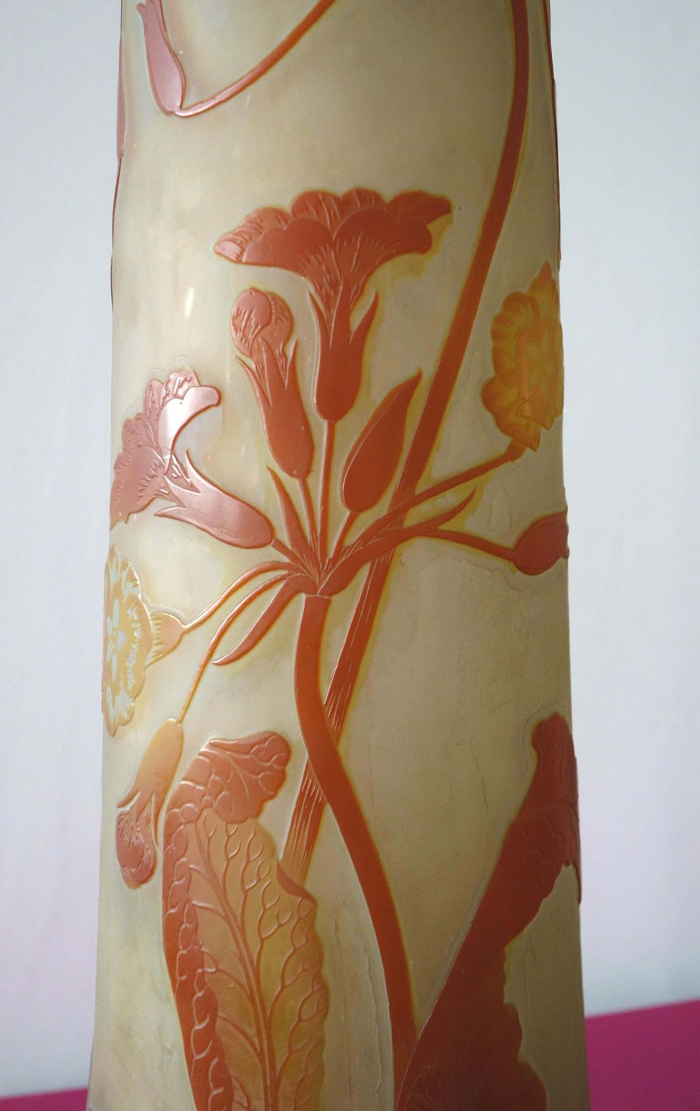 photo furniture émile Galléart Nouveau French Cameo Glass 'Umbels Vase' By Emile Gallé, Nancy   63cm High