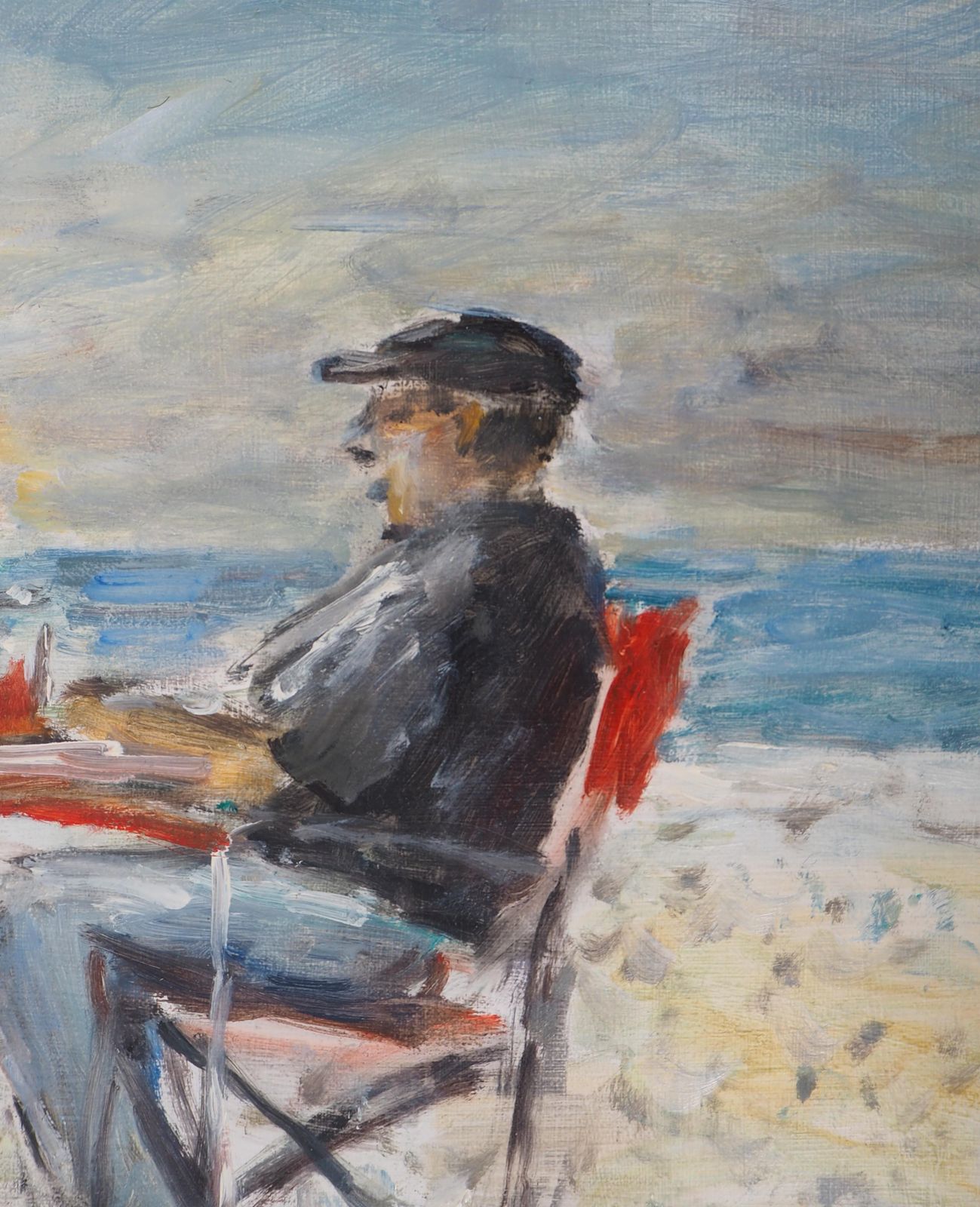 Jean Jacques Renelunch On The Beach   Oil On Canvas Hansigned photo vinterior