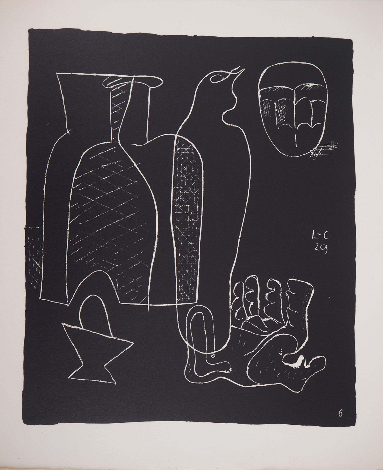 Le Corbusierstill Life With Hand   Original Lithograph (Atelier Michel Cassé), 19641964