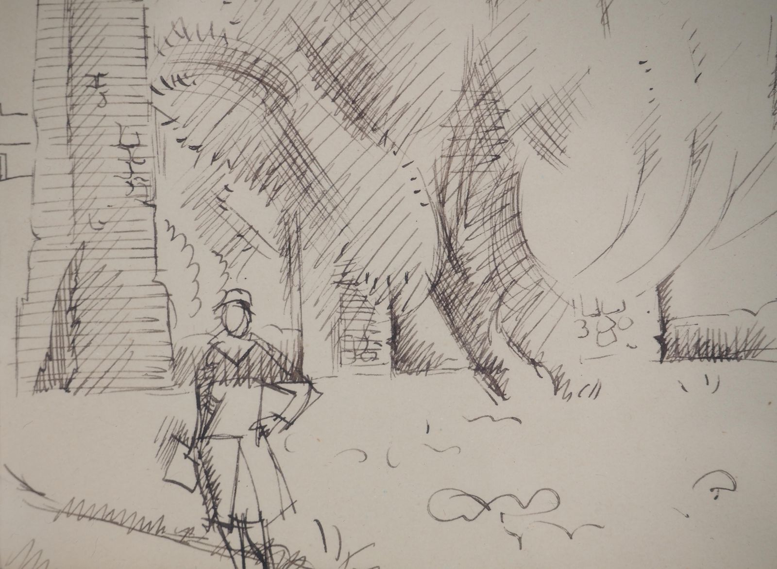 André Lhoteroman Remains : Bridge In Provence   Original Ink Drawing, Signed photo vinterior