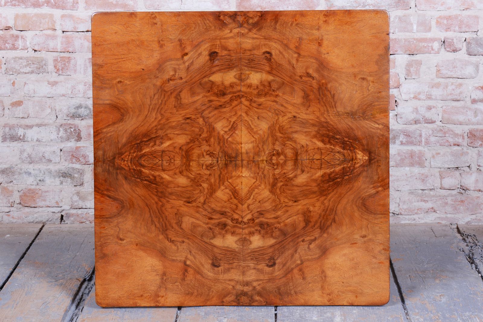 Restored Bauhaus Table, By Robert Slezák, Caucasian Walnut, Chrome, Czech, 1930s photo vintage