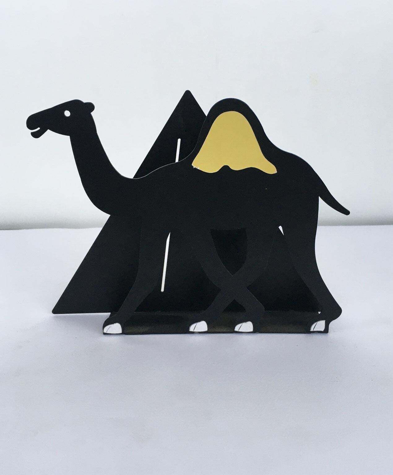 Italy 1980 Bruno Chersicla Black Painted Metal Sculpture Egitto photo for sale