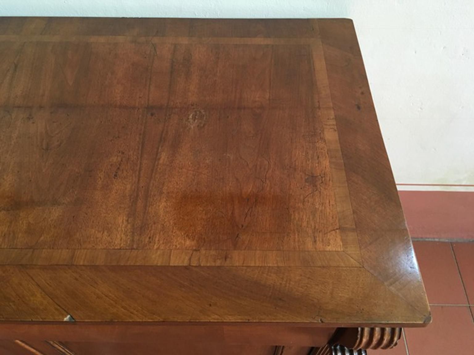 Italy Early 19th Century Walnut Buffet With Two Doors And Drawer photo for sale
