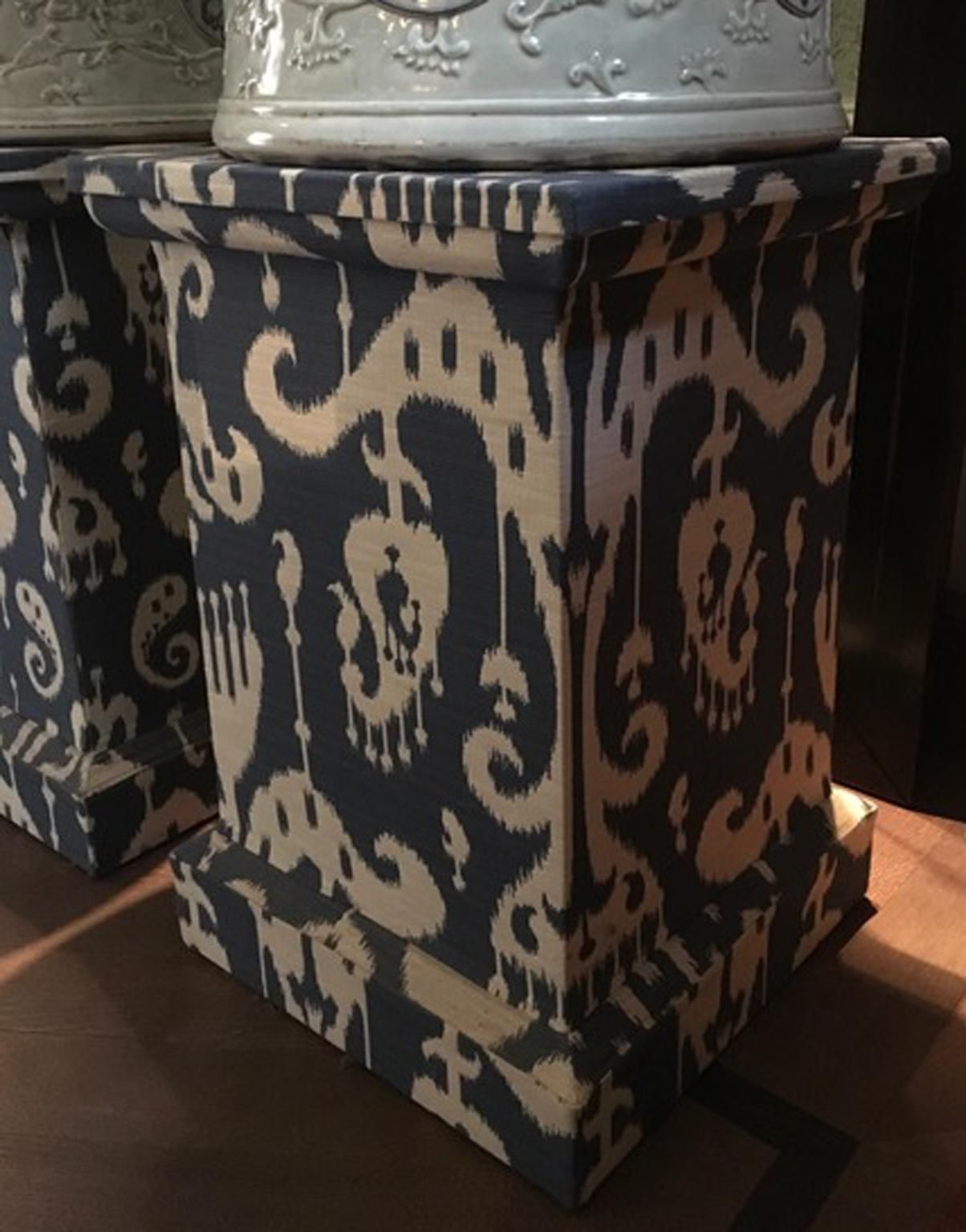 photo buy Italy Pair Of Fabric Covered Columns Contemporary Production