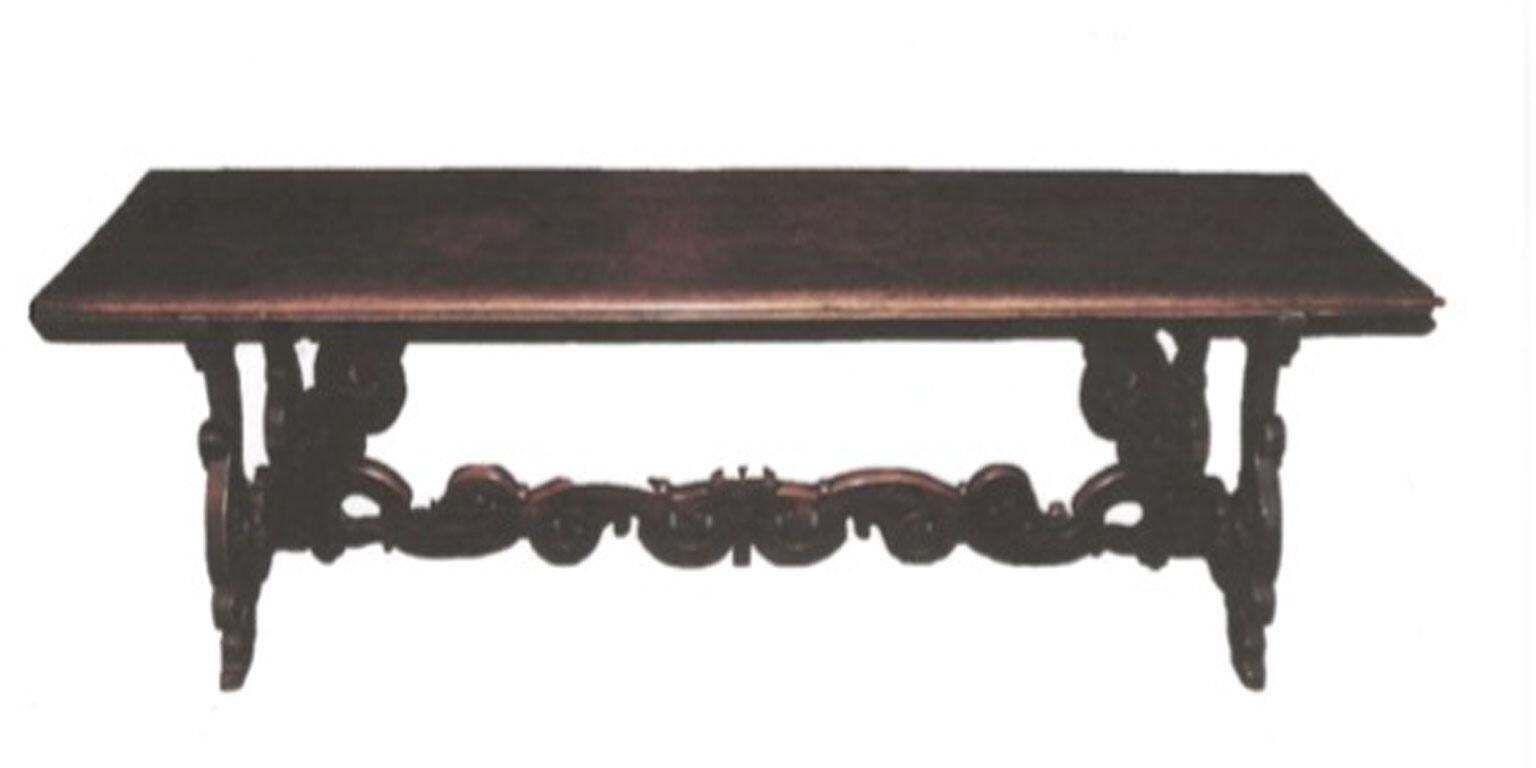1650 Italy Solid Baroque Walnut Dining Table Or Console photo furniture