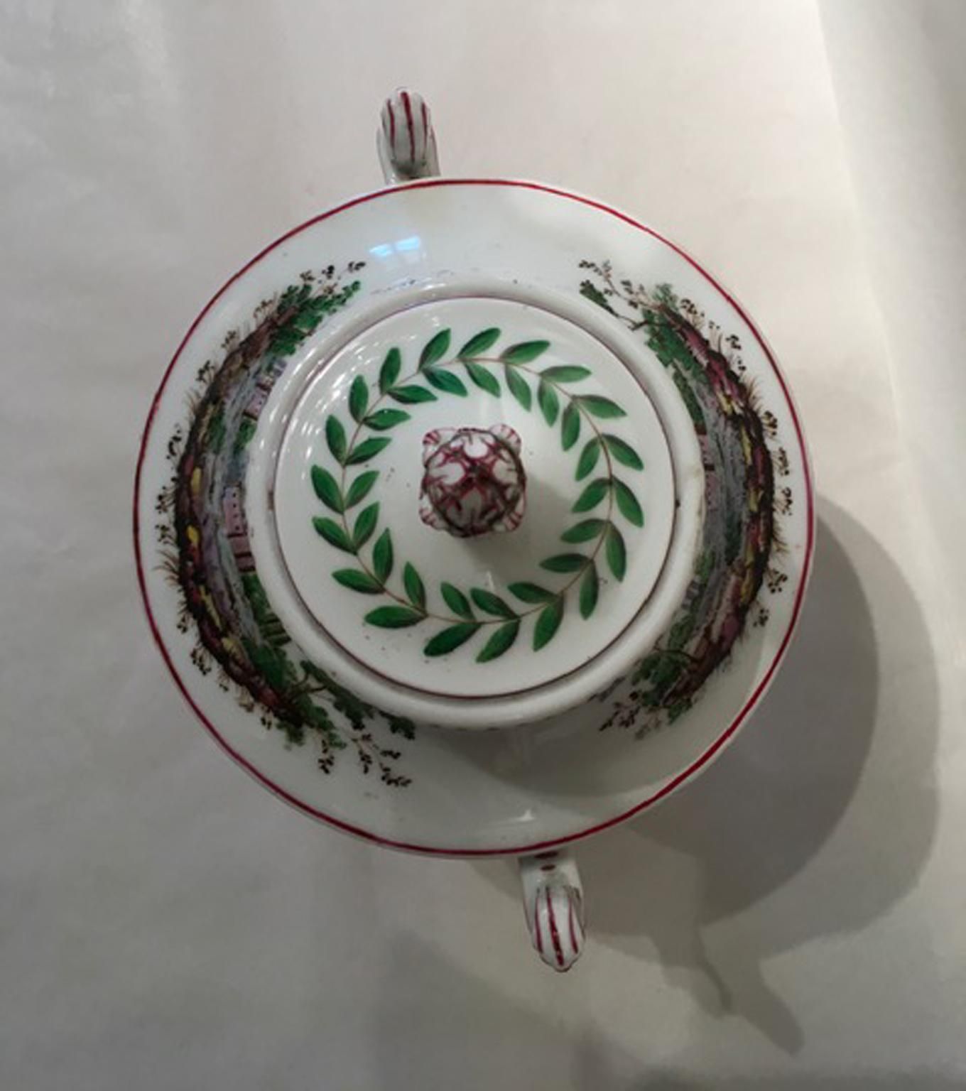 Italy Richard Ginori Doccia 19th Century Porcelain Covered Vase With Landscape photo 2720.0