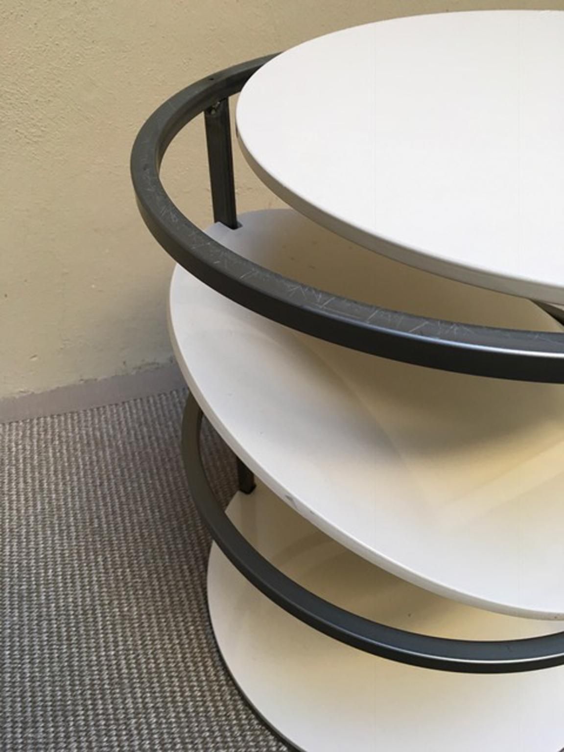 photo buy Italian Design Round Side Table In Lacquered Wood And Iron