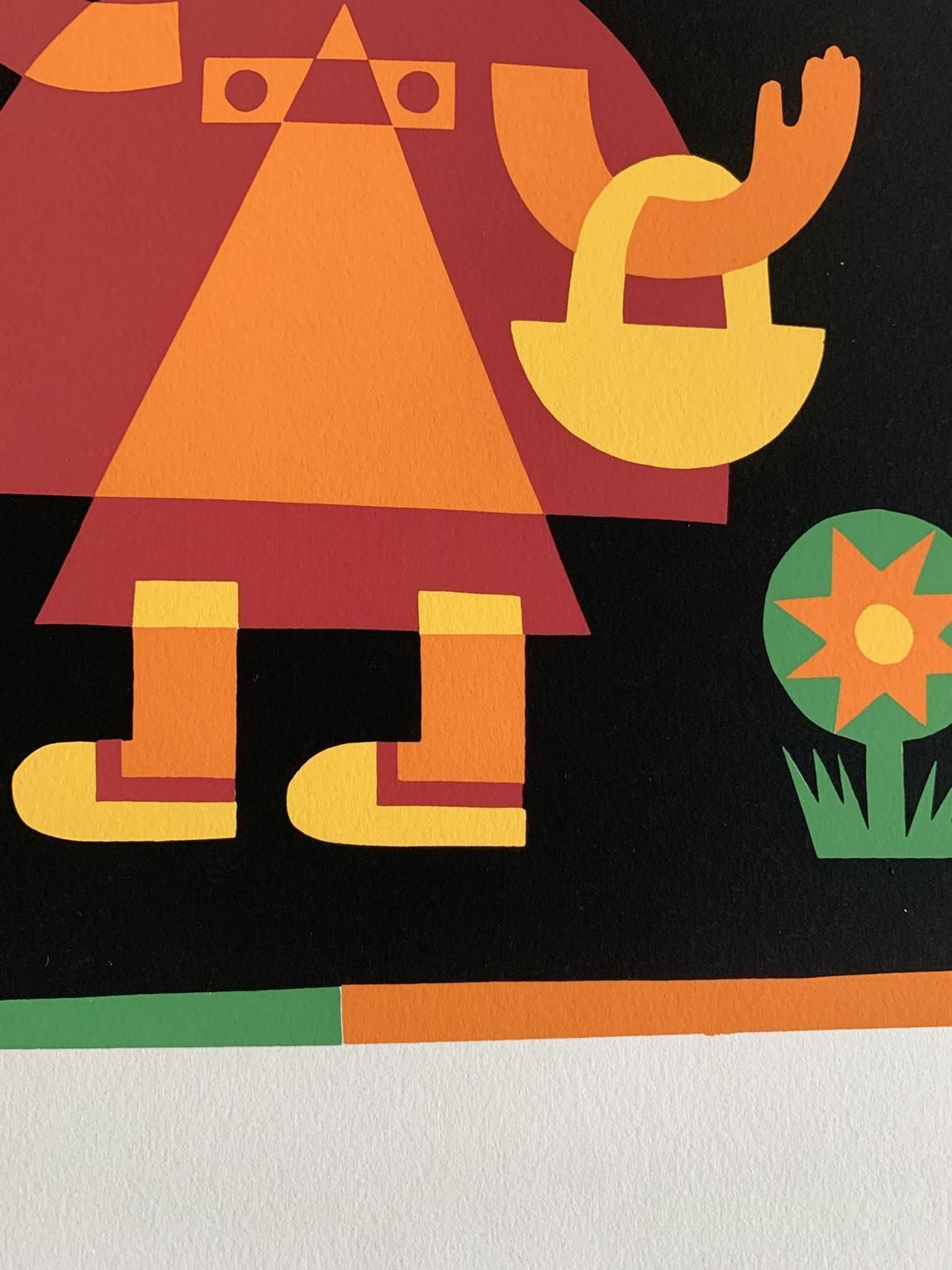 Art Italy 1974 Post Modern Depero Multi Color Print On Paper Numbered Edition photo