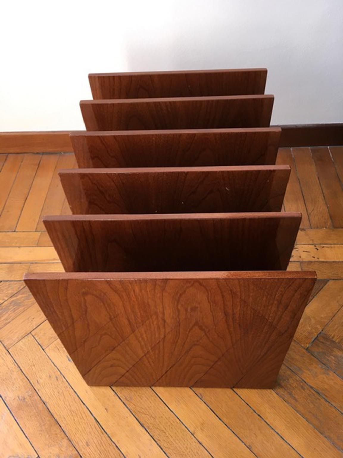 photo for sale Italy Mid Century Modern Style Magazine Rack In Walnut