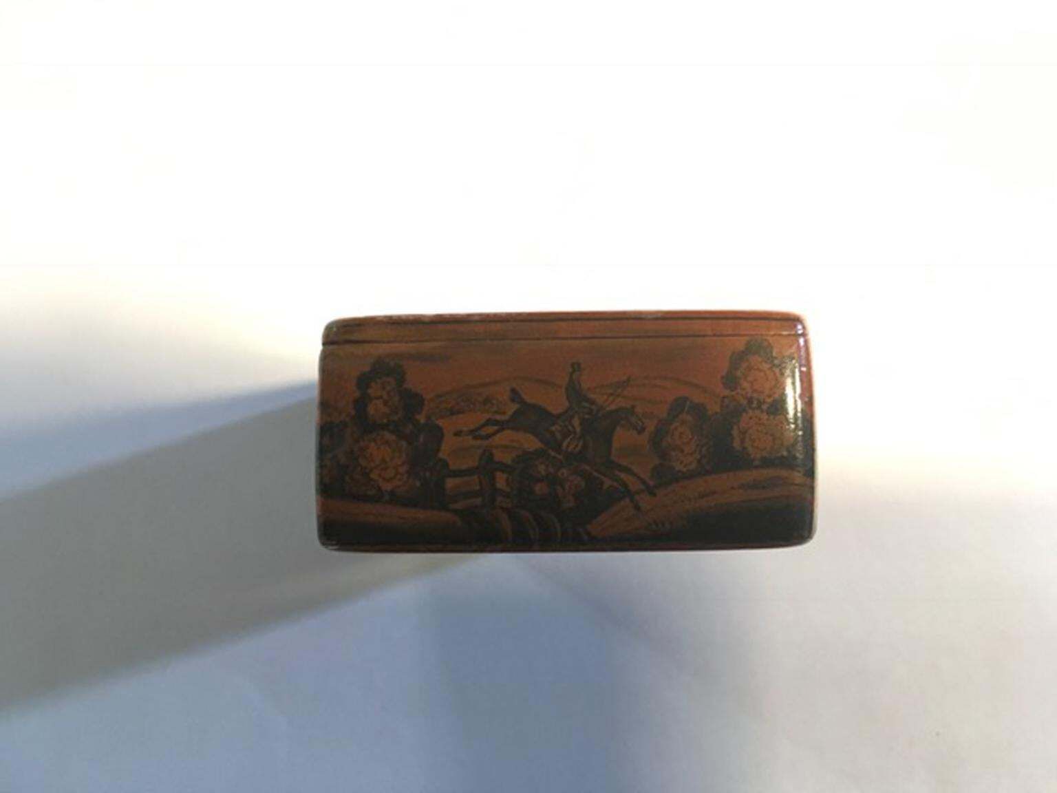 Home Decor Mid 18th Century Set Of Five Wood Lacquered Boxes With Landscape Scenes photo