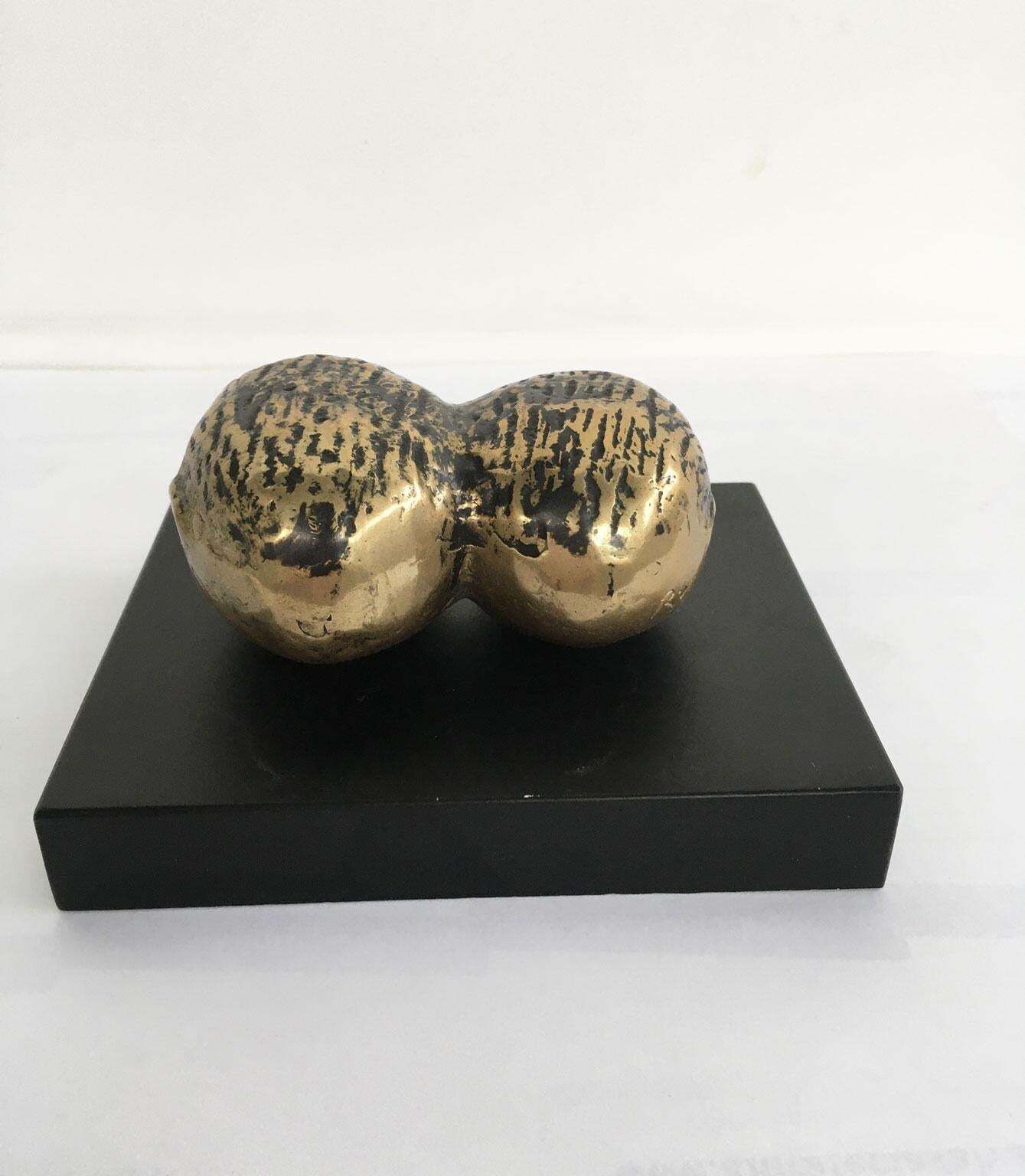 Late 20th Century Italy Bronze Abstract Sculpture By Eli Riva Sole Luna Sun Moon photo vintage