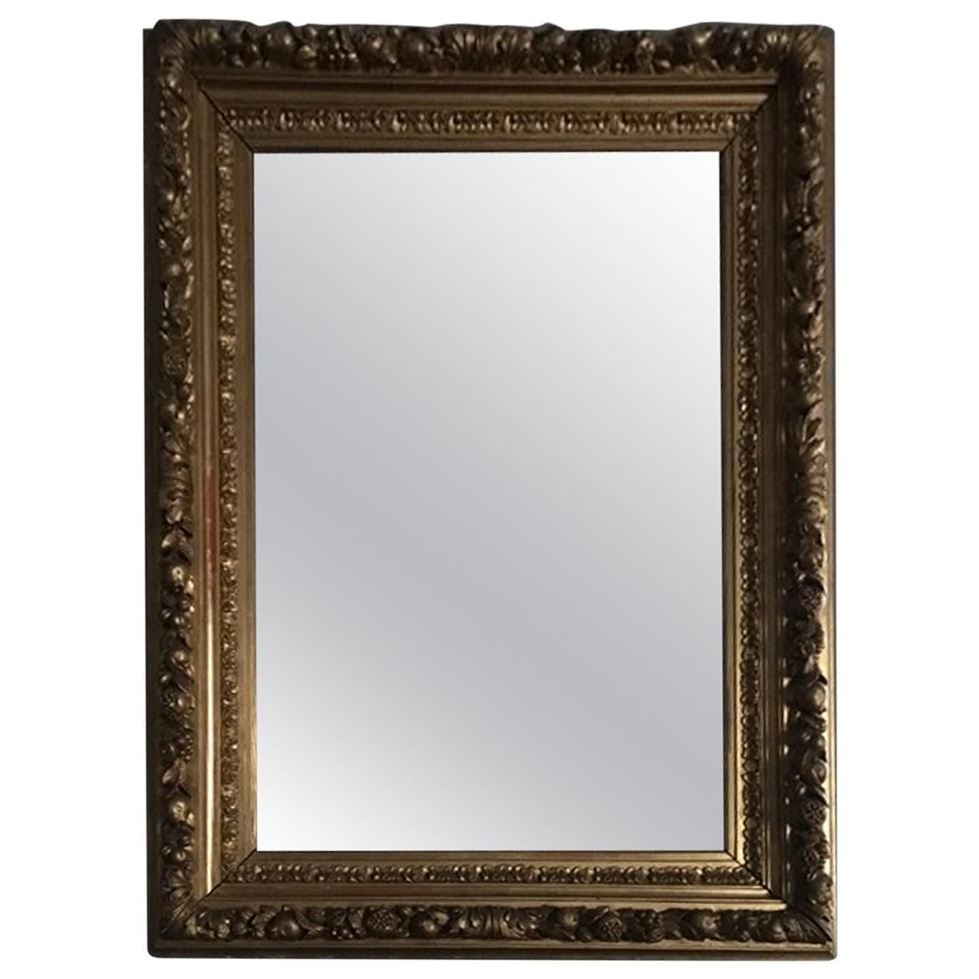Italy Mid 18th Century Baroque Mirror With Carved Giltwood Frame