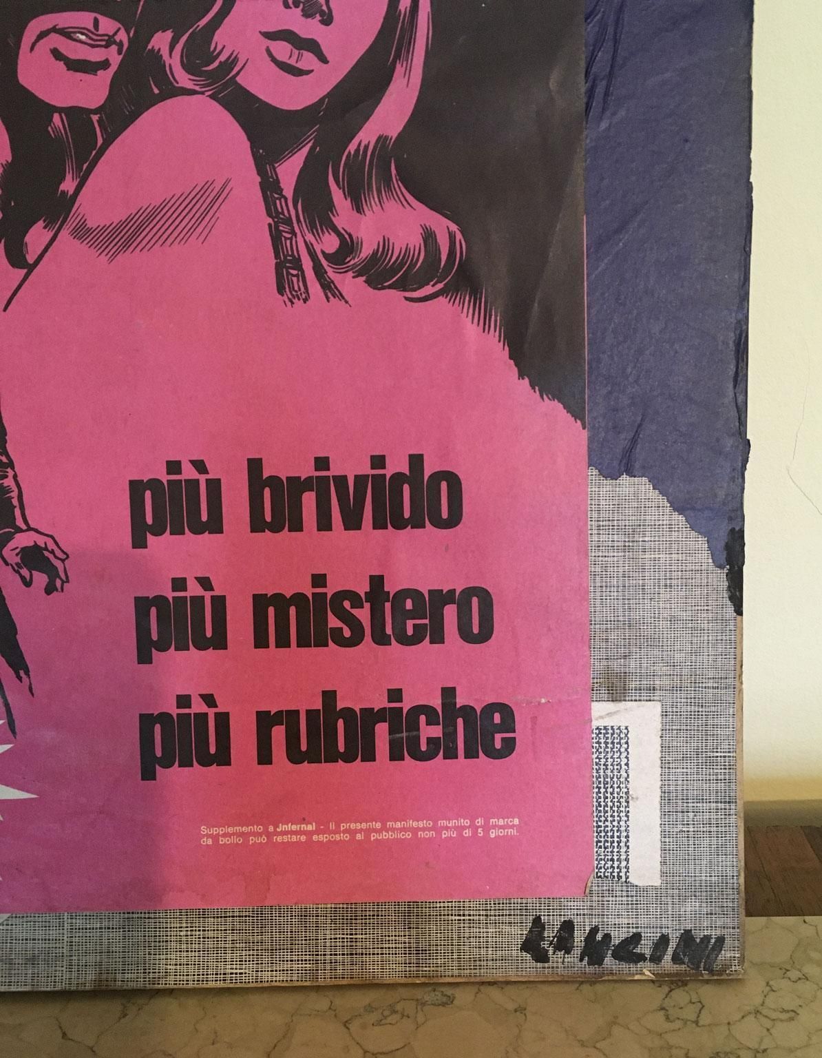 photo for sale 1960 Italy Abstract Painting And Paper Collage By Ermete Lancini
