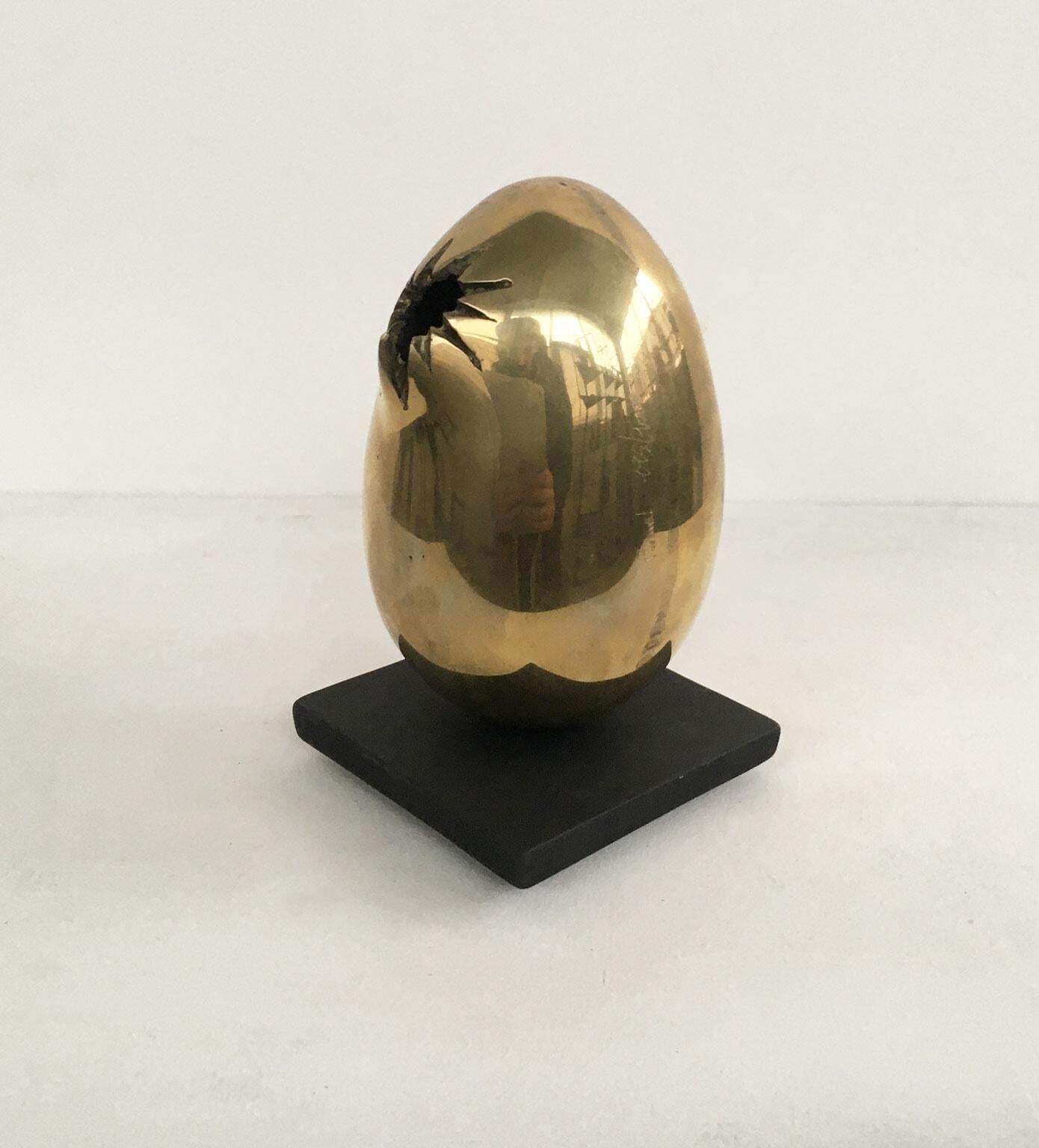 1978 Italy Bronze Abstract Sculpture By Fanna Roncoroni Forma Ovale Oval Shape photo buy