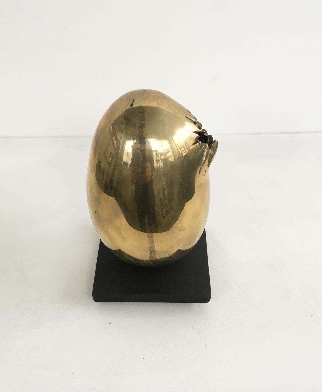 Art 1978 Italy Bronze Abstract Sculpture By Fanna Roncoroni Forma Ovale Oval Shape photo