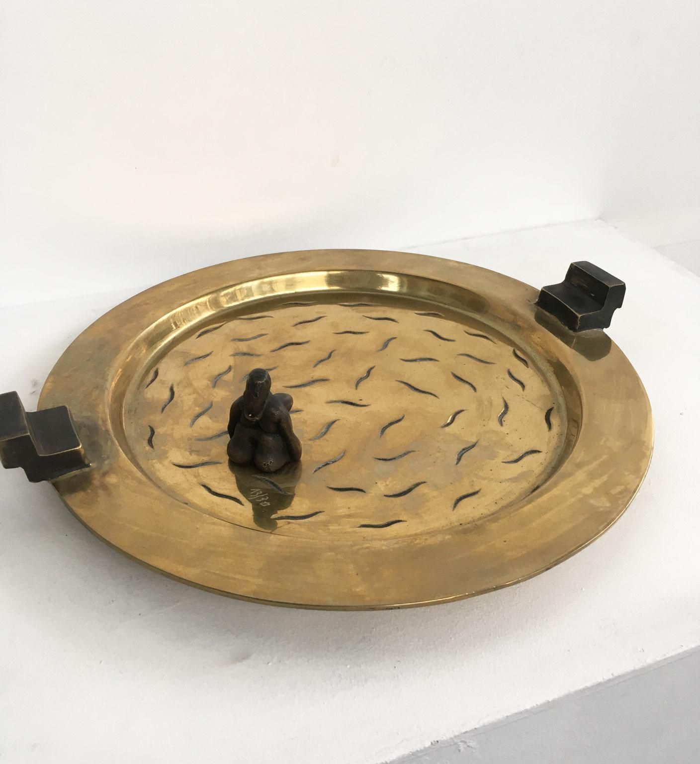 photo furniture 1980 Italy Ugo La Pietra Bronze Abstract Sculpture Bellezza Al Bagno