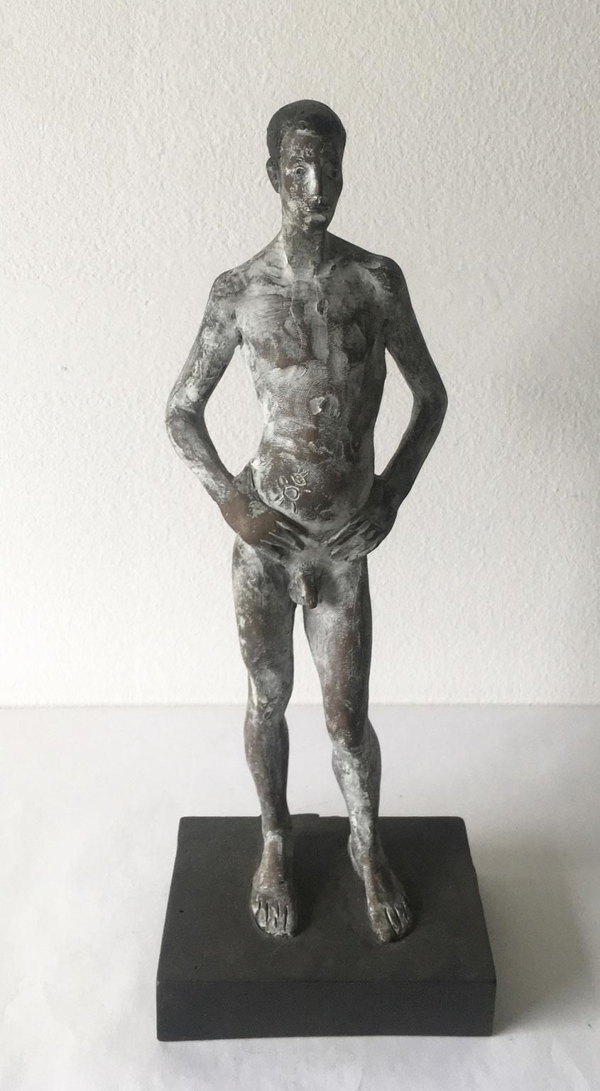 Italy Cast Bronze Figurine Man Sculpture By Aron Demetz Title Ricordo photo for sale