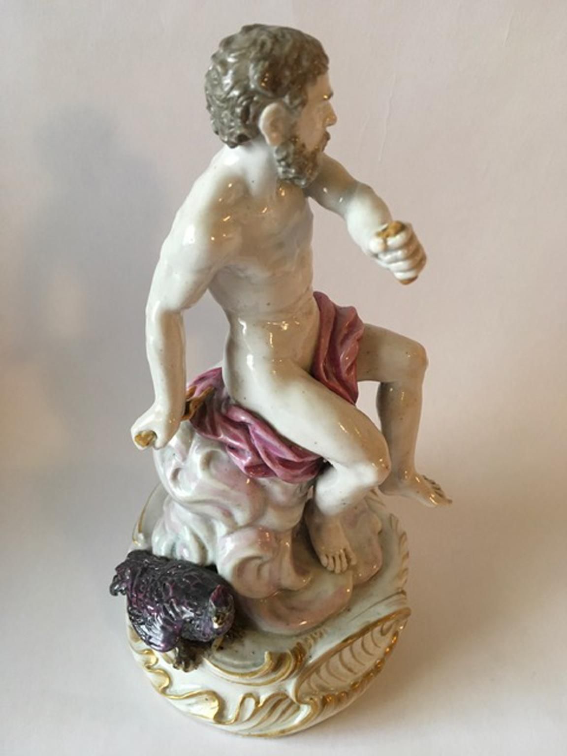 Europe 18th Century Attribuited To Meissen Porcelain Giove Figurine photo vintage
