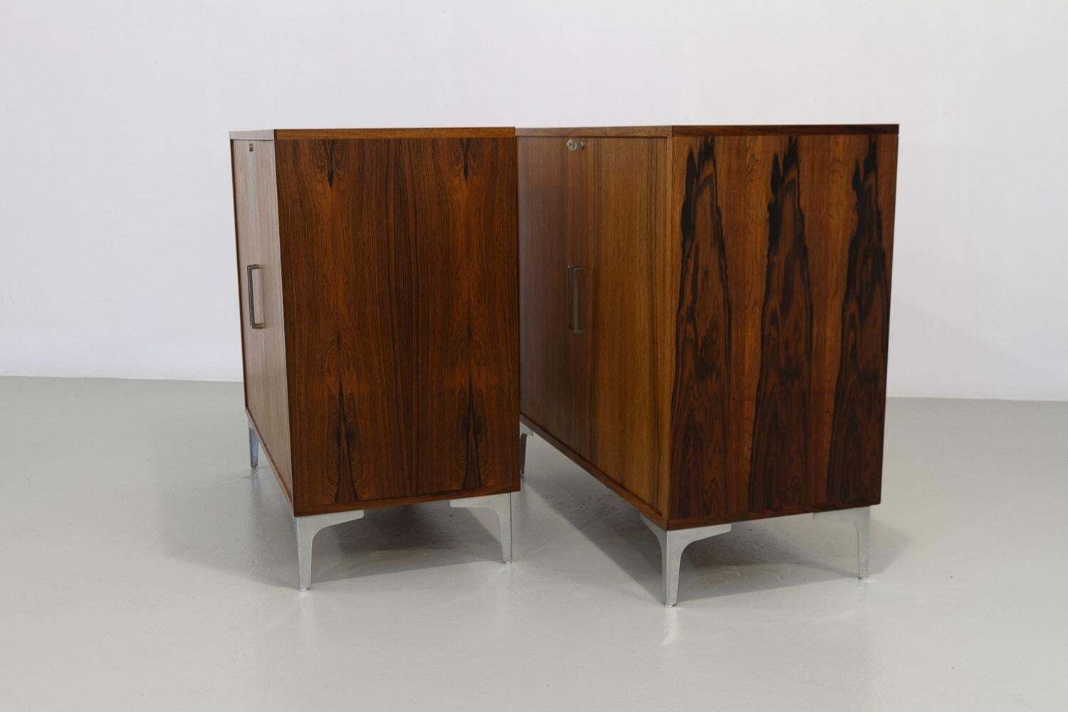 photo vinterior Danish Modern Rosewood Cabinets By Bjerringbro Savværk, 1960s. Set Of 2.