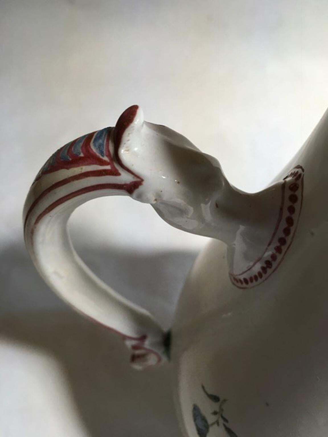 Home Decor Italy 19th Century Richard Ginori Porcelain Coffee Pot With Flowers Decor photo