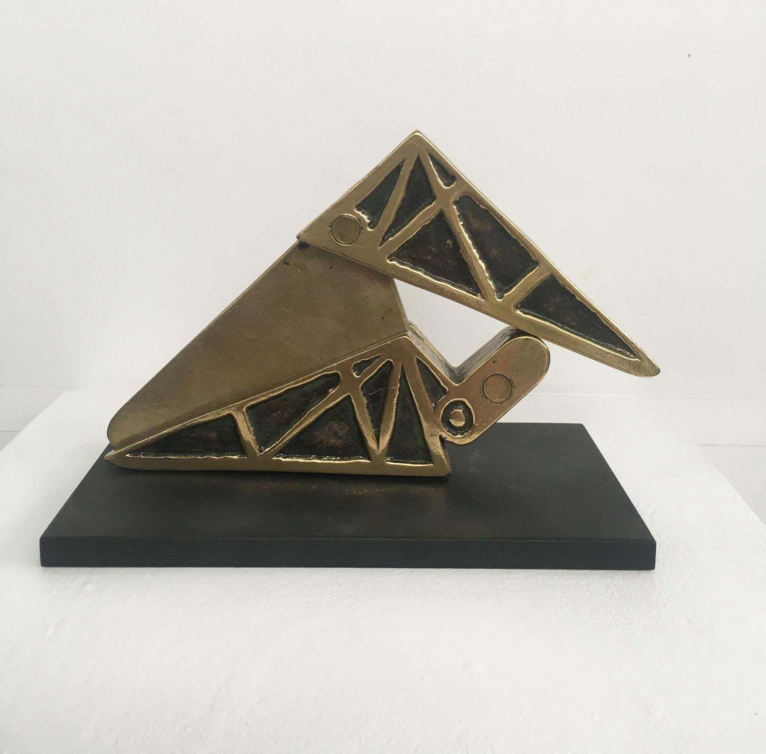 photo furniture 1980 Italy Bronze Abstract Kinetic Sculpture Bruno Chersicla Playwork