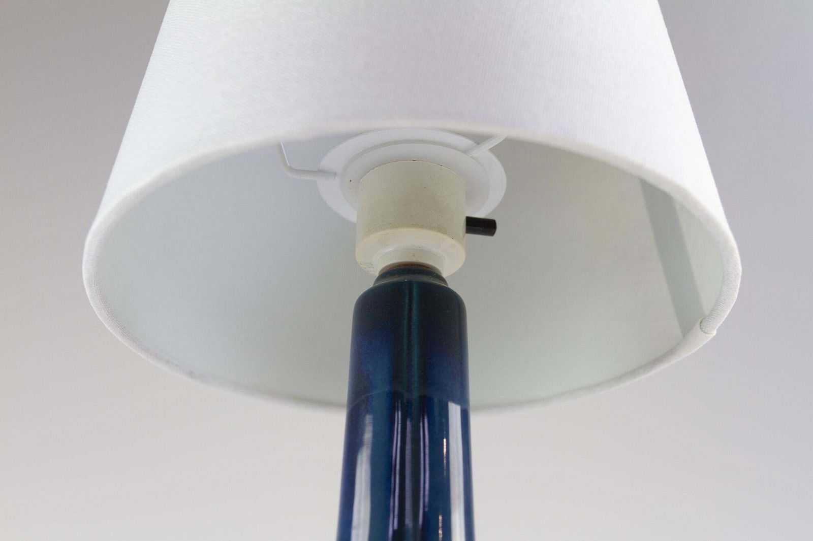 Danish Modern Blue/Brown Ceramic Table Lamp By E. Johansen For Søholm, 1960s. photo buy
