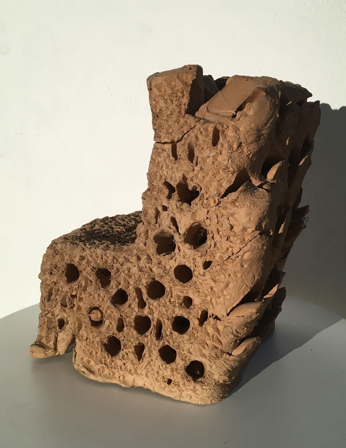1985 Italy Terracotta Abstract Sculpture By Urano Palma Terracotta Throne photo 5524.0