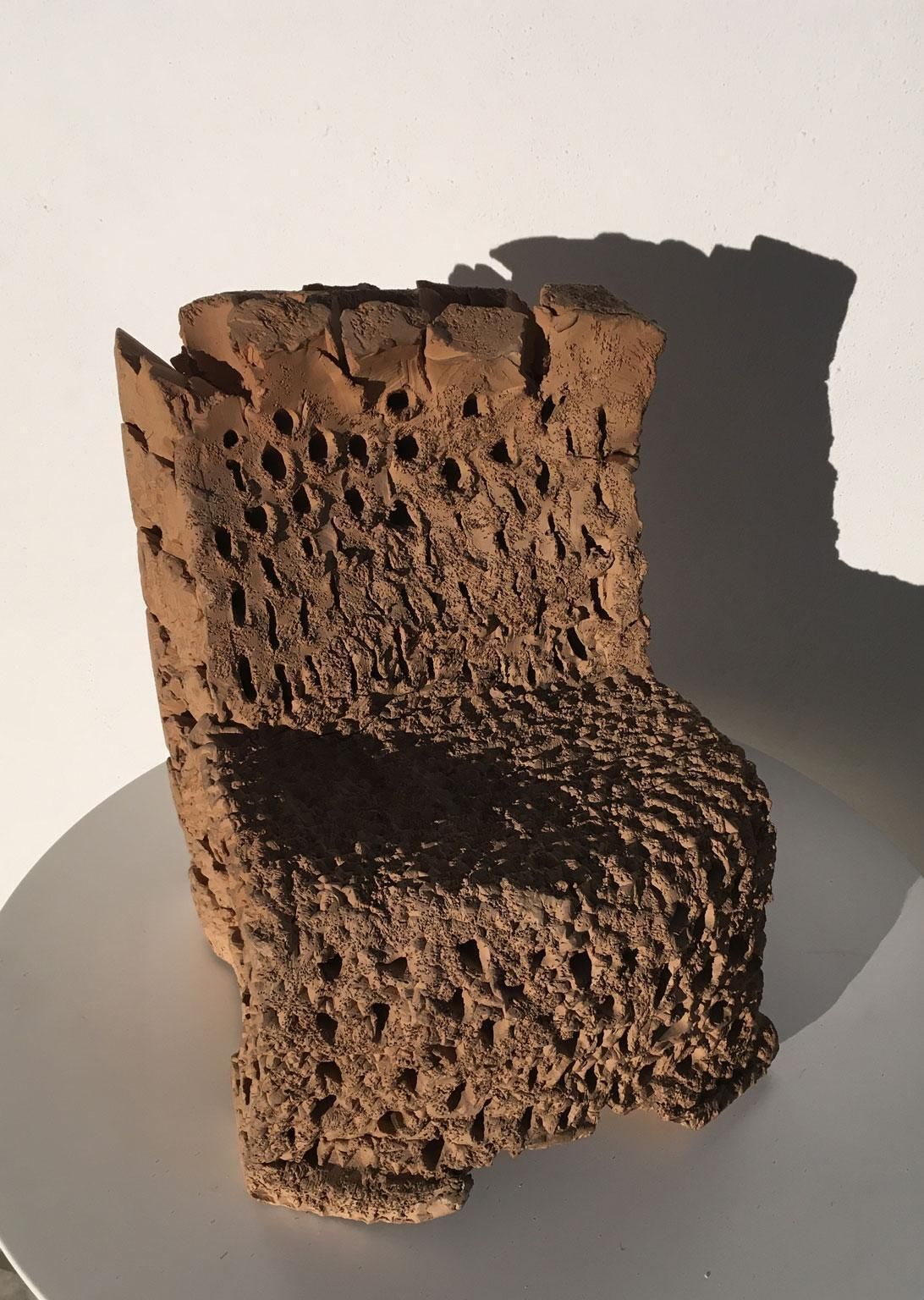 photo for sale 1985 Italy Terracotta Abstract Sculpture By Urano Palma Terracotta Throne