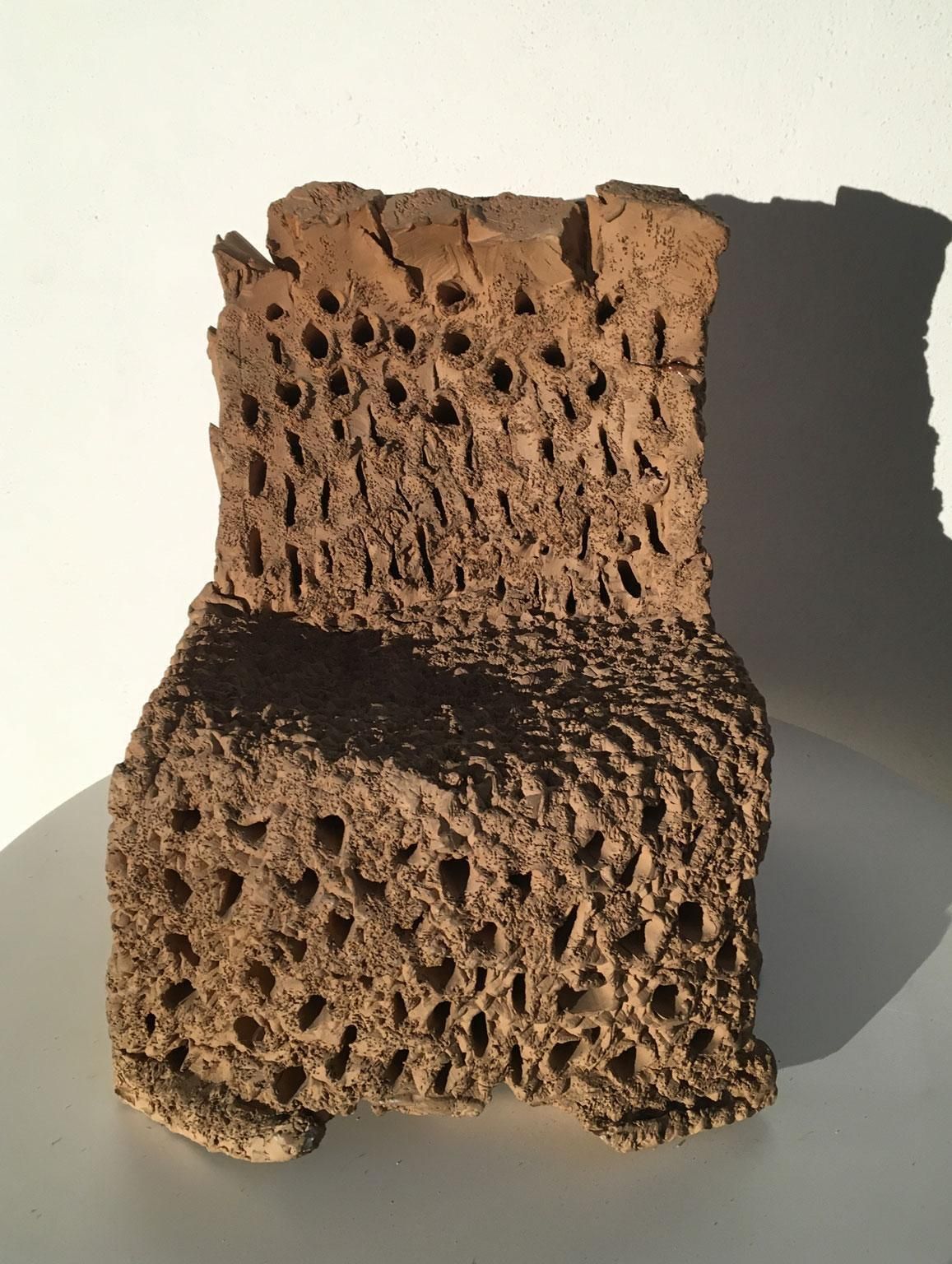 5524.0 1985 Italy Terracotta Abstract Sculpture By Urano Palma Terracotta Throne photo