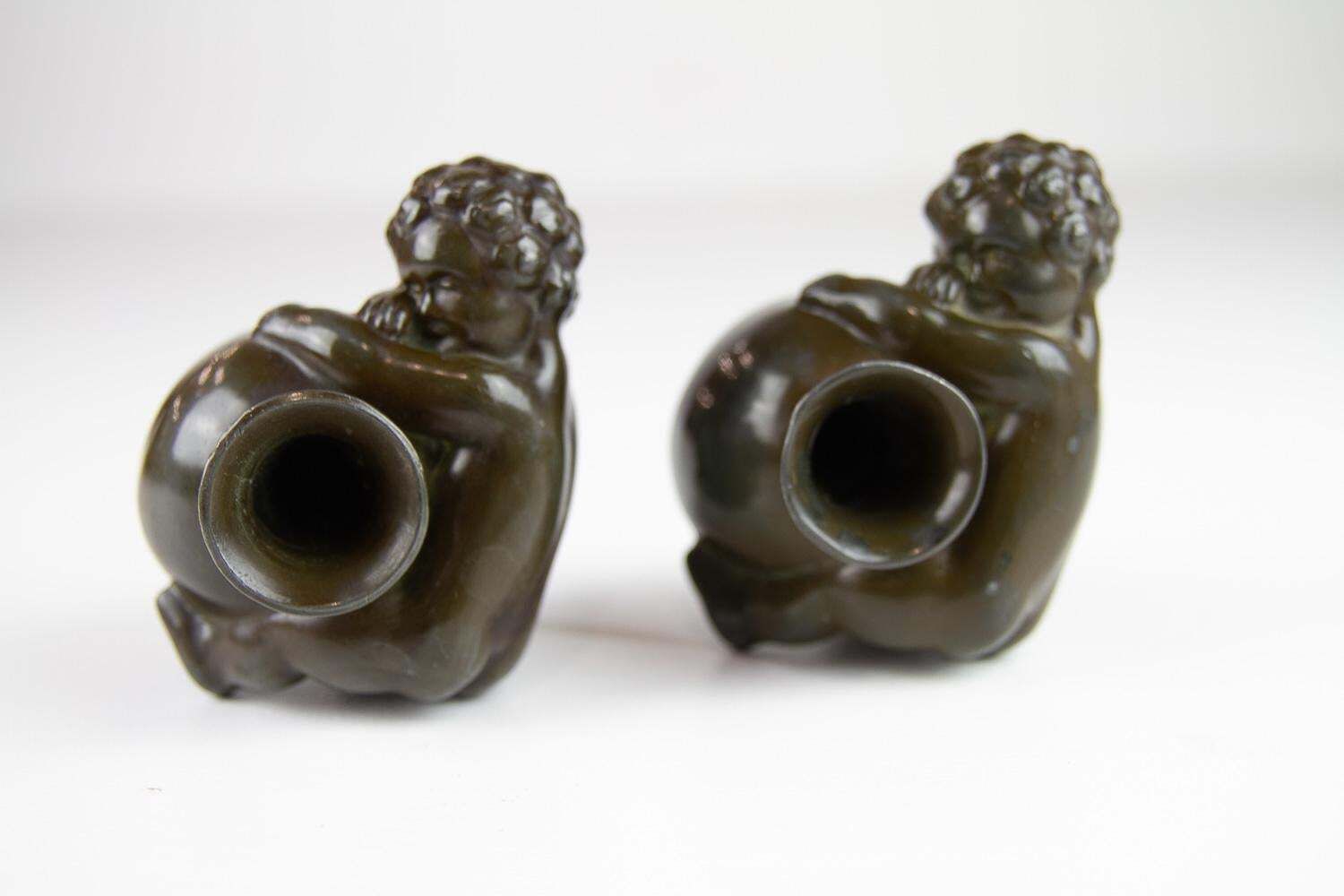 Art Deco Pen Holders In Disko Metal By Just Andersen, 1930s. Set Of 2. photo buy
