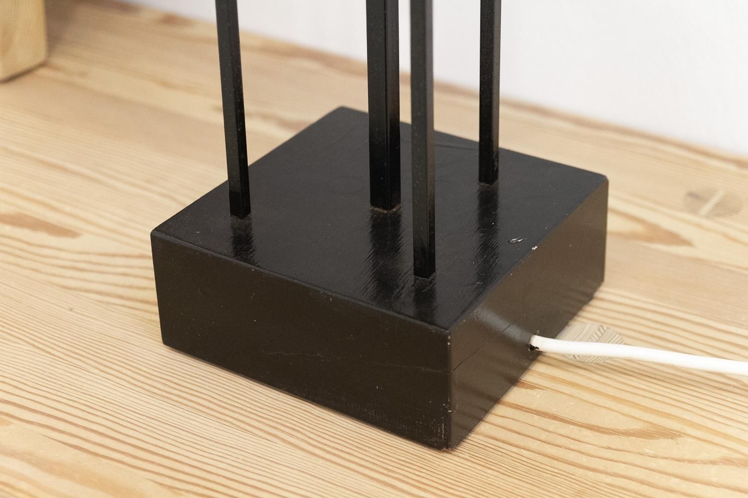 Danish Modern Tall Table Lamp Iron And Glass By Svend Aage Holm Sørensen, 1970s. photo vintage
